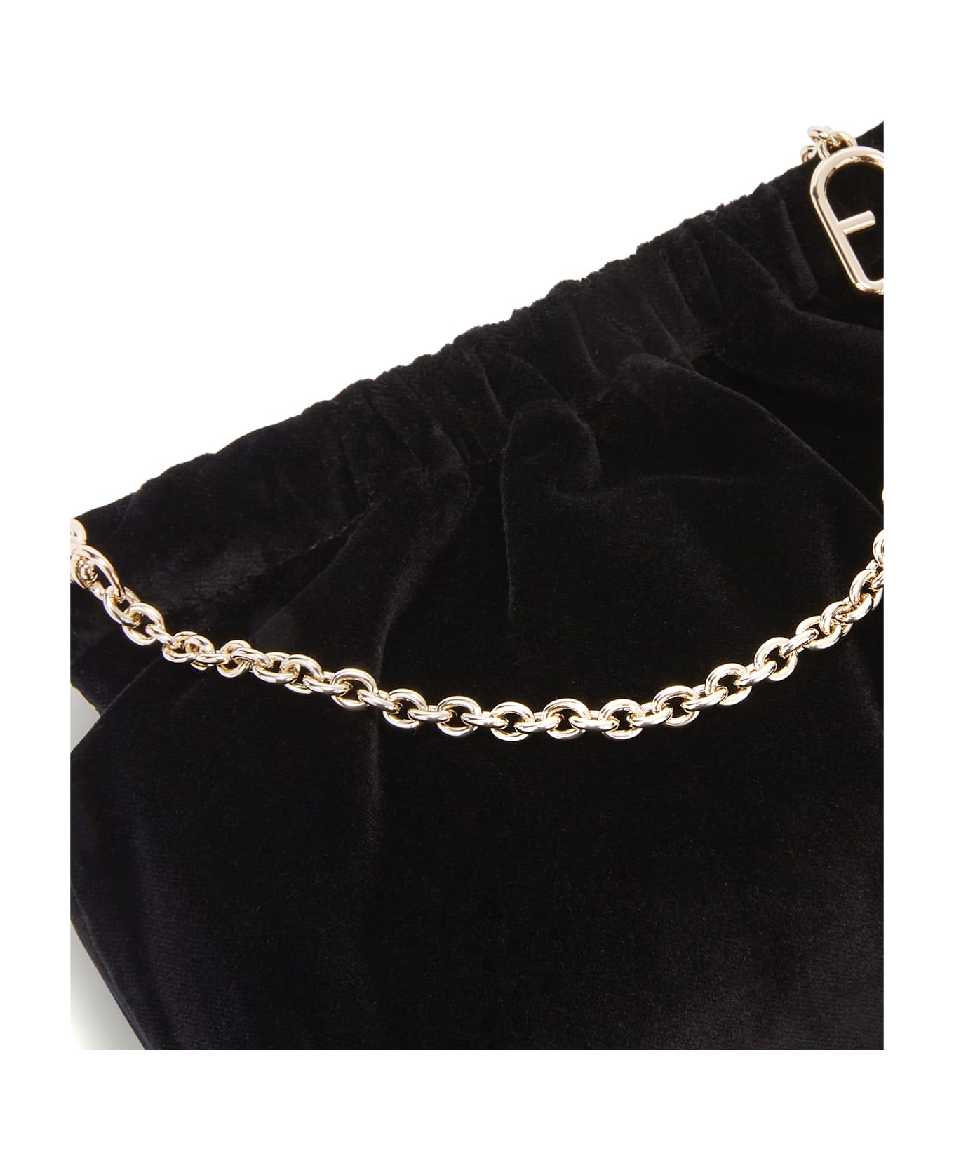 Furla Black Clutch With Chain Shoulder Strap - NERO