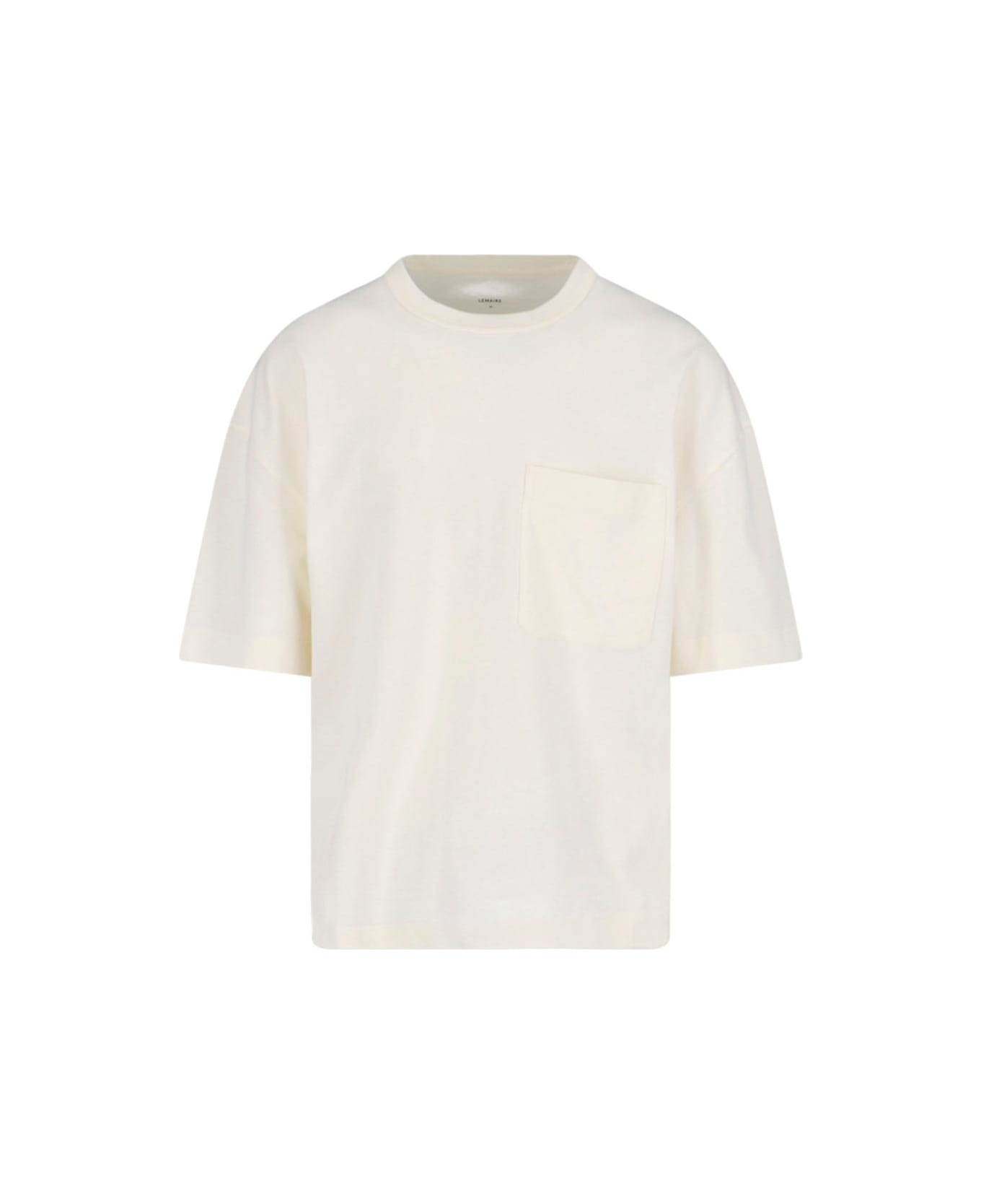 Lemaire Cropped T-shirt With Pocket - WHITE