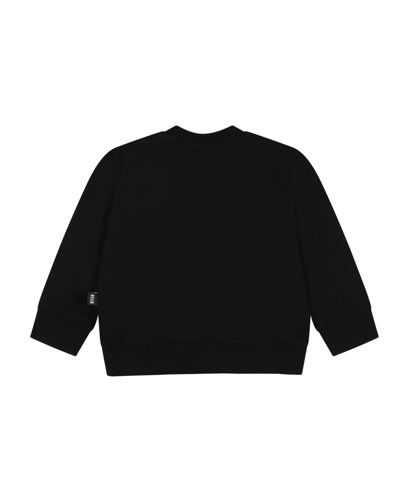 MSGM Black Sweatshirt Fo Baby Girl With Logo - Black