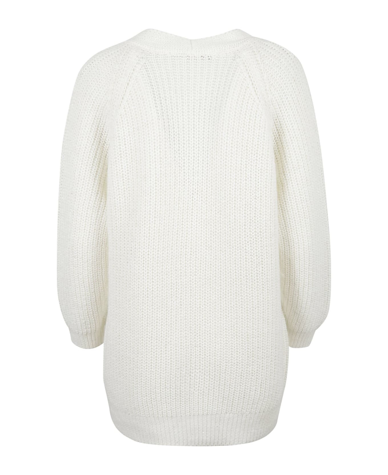 Fabiana Filippi Oversized Knit Plain Cardigan - White