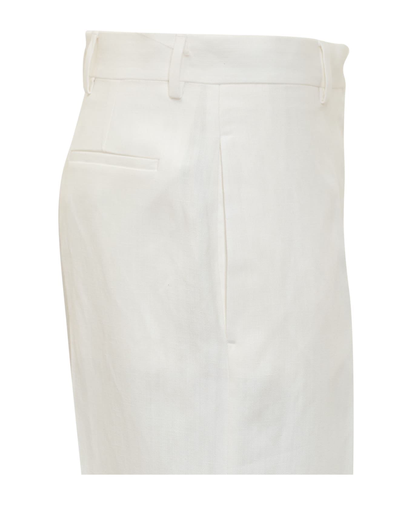 Ferragamo Silk And Viscose Blend Trousers - WHITE ボトムス