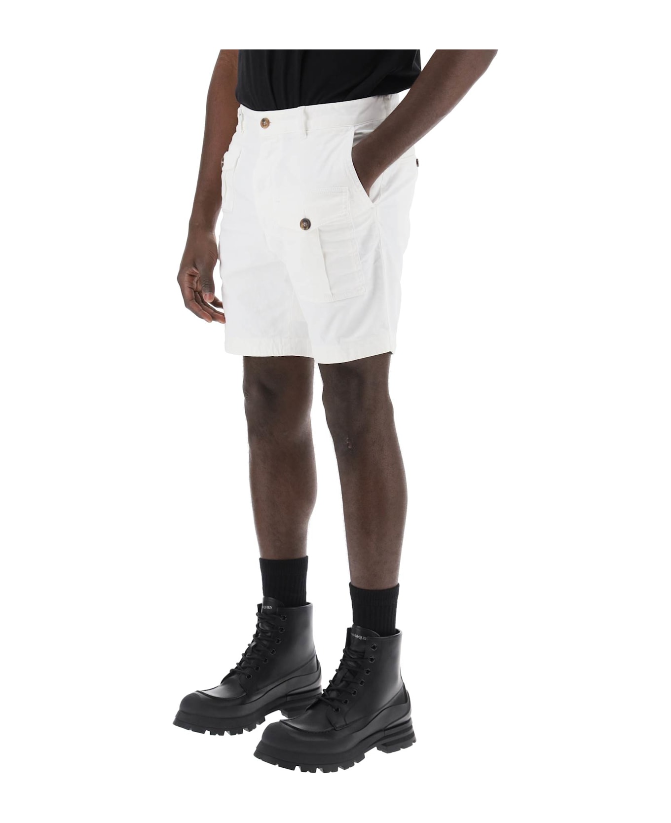 Dsquared2 Sexy Cargo Bermuda Shorts For - WHITE (White)