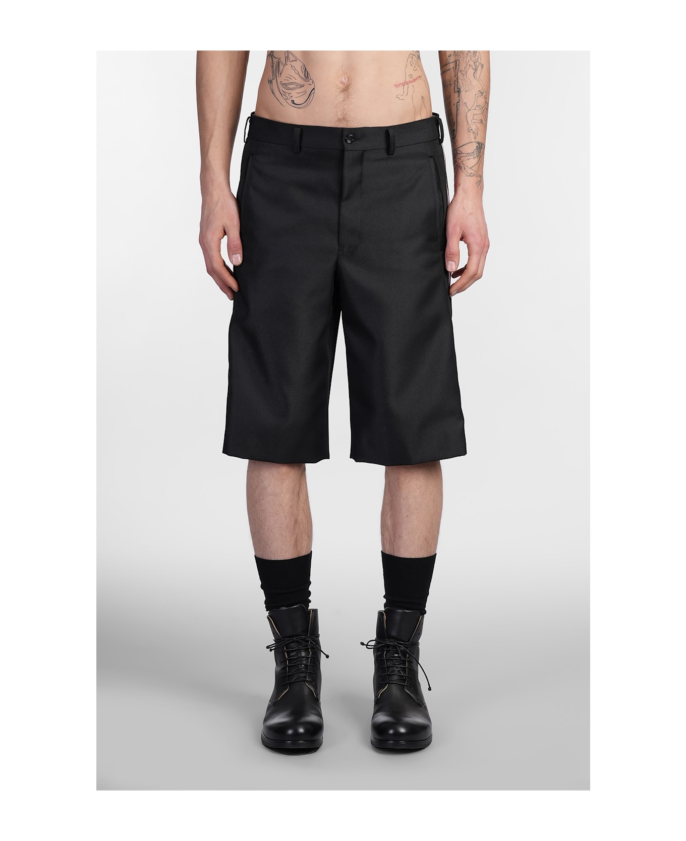 Comme Des Garçons Homme Plus Shorts In Black Polyester - black