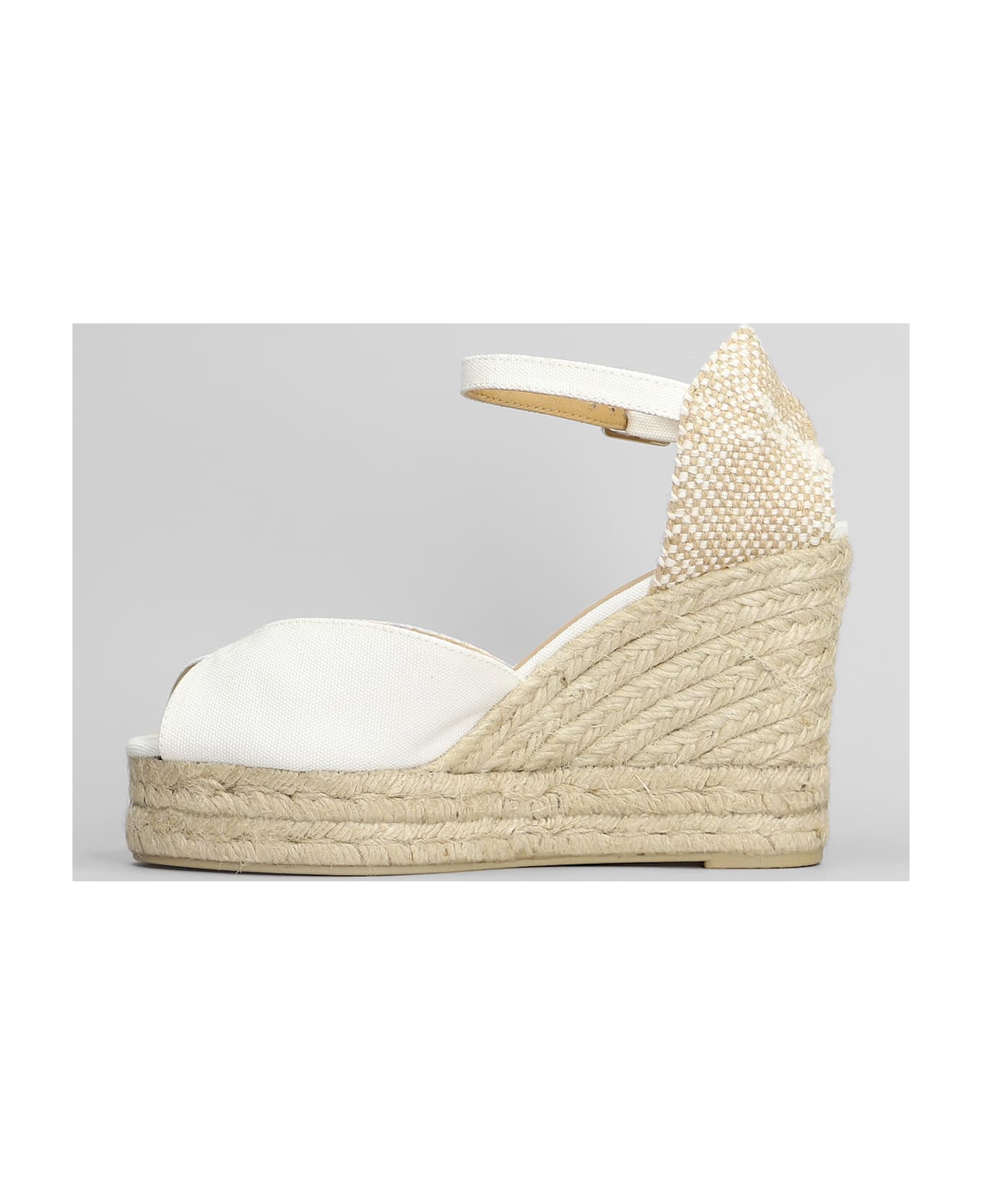 Castañer Bianca-8ed-001 Wedges In White Canvas - white