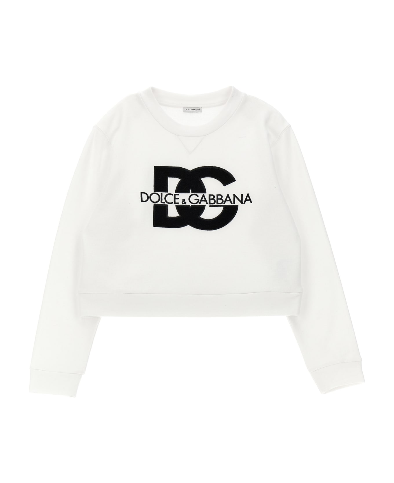 Dolce & Gabbana Logo Sweatshirt - White/Black ニットウェア＆スウェットシャツ