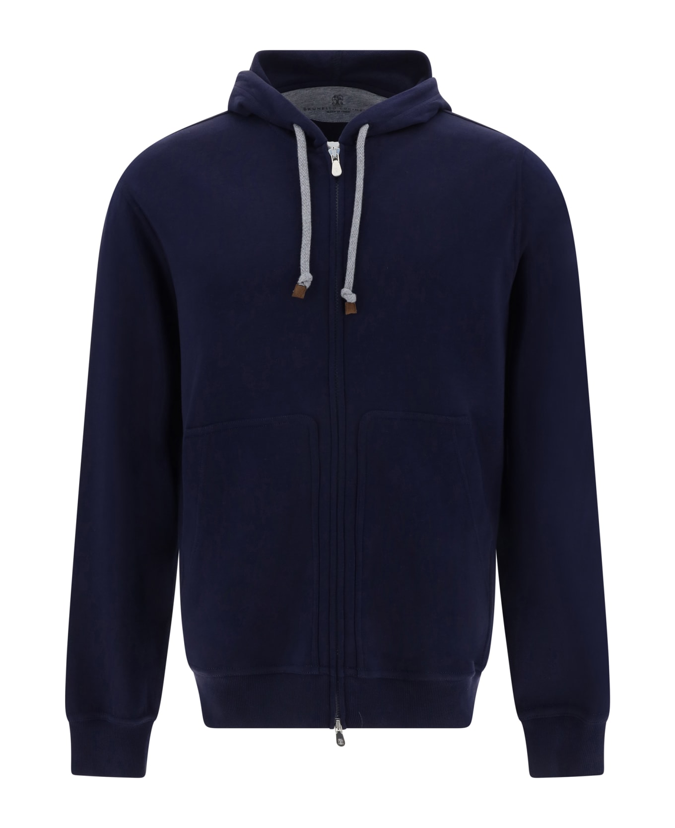 Brunello Cucinelli Zip-front Hooded Sweatshirt - COBALTO ニットウェア