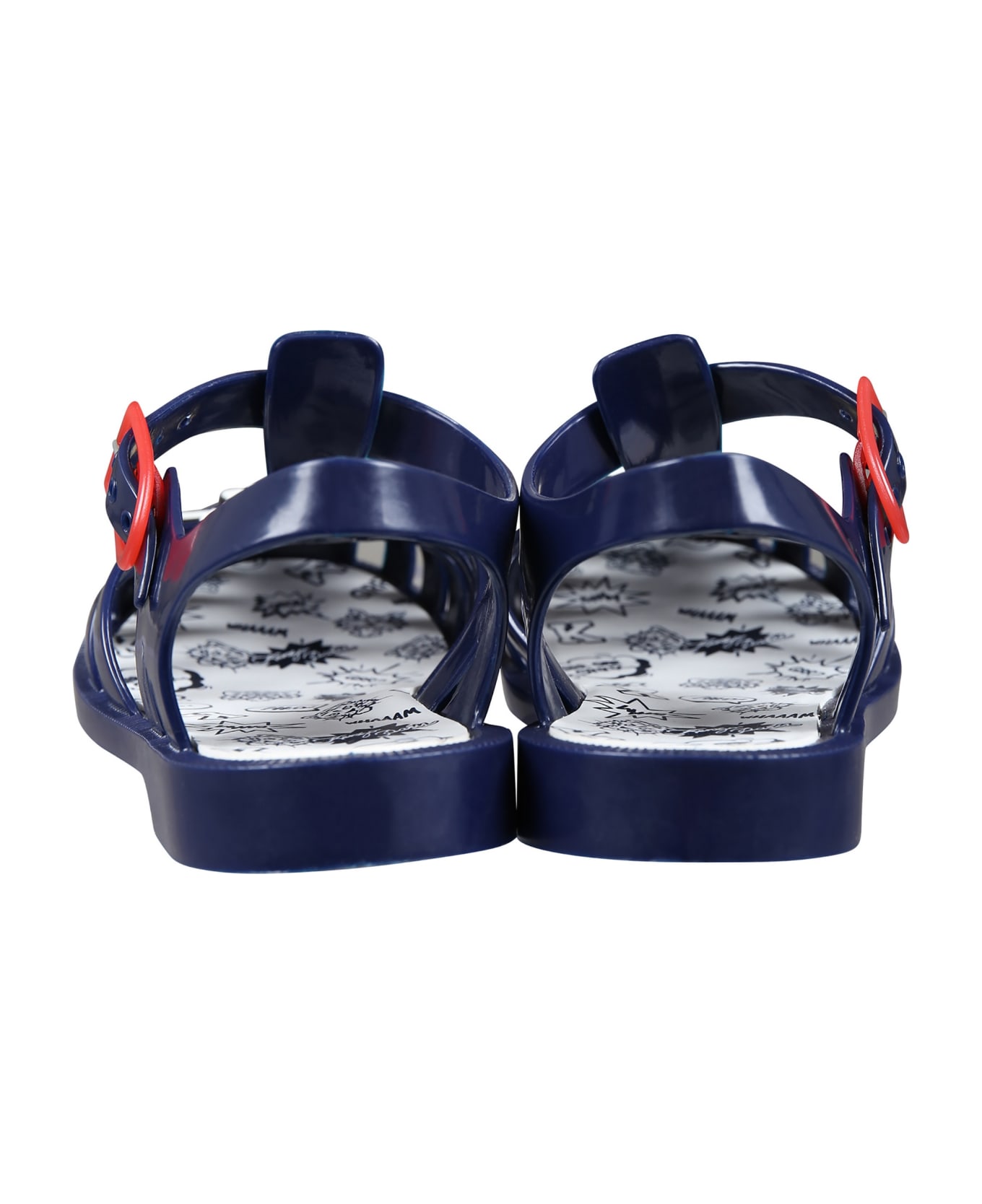 Kenzo Kids Blue Sandals For Boy With Tiger - Blue