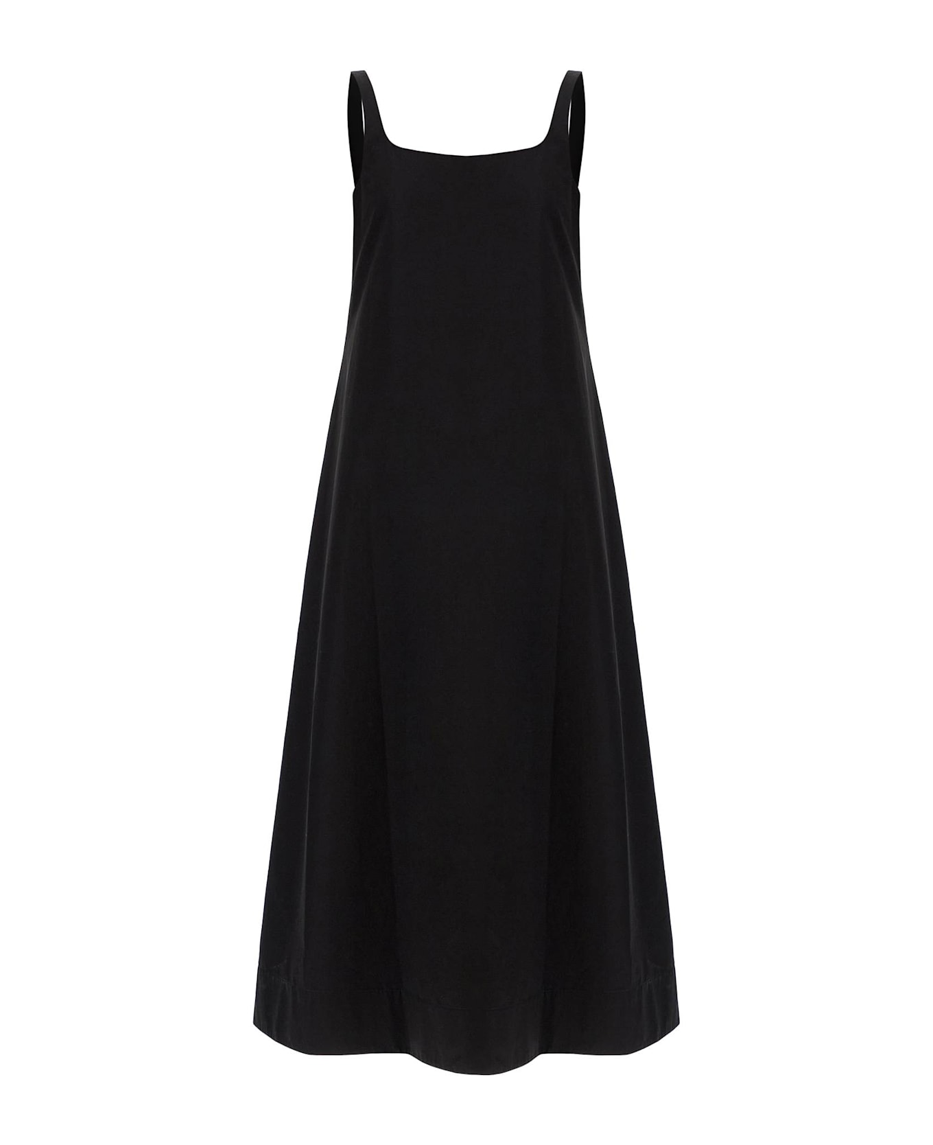 WARDROBE.NYC Flared Poplin Dress With - BLACK (Black)