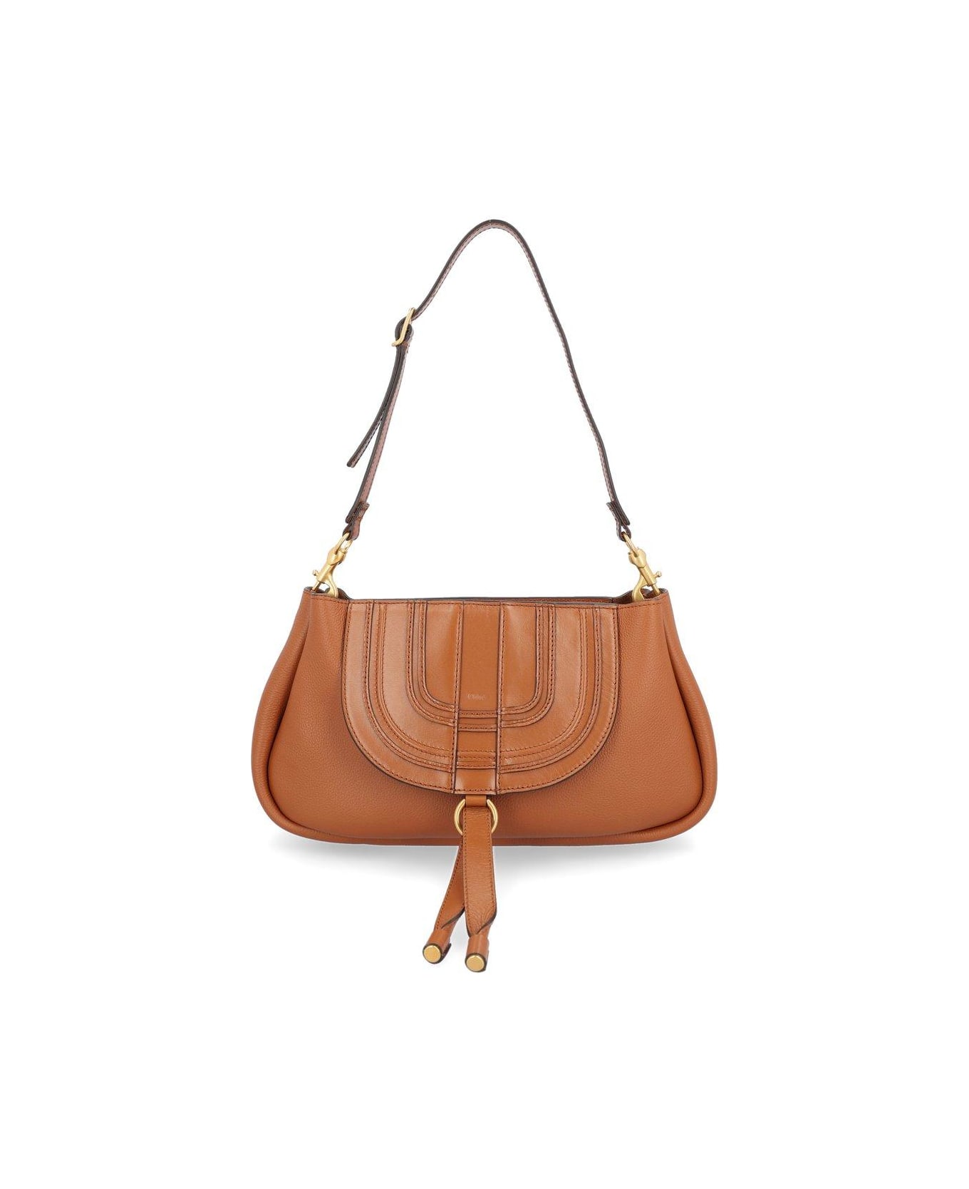 Chloé Marcie Clutch Bag - Leather Brown