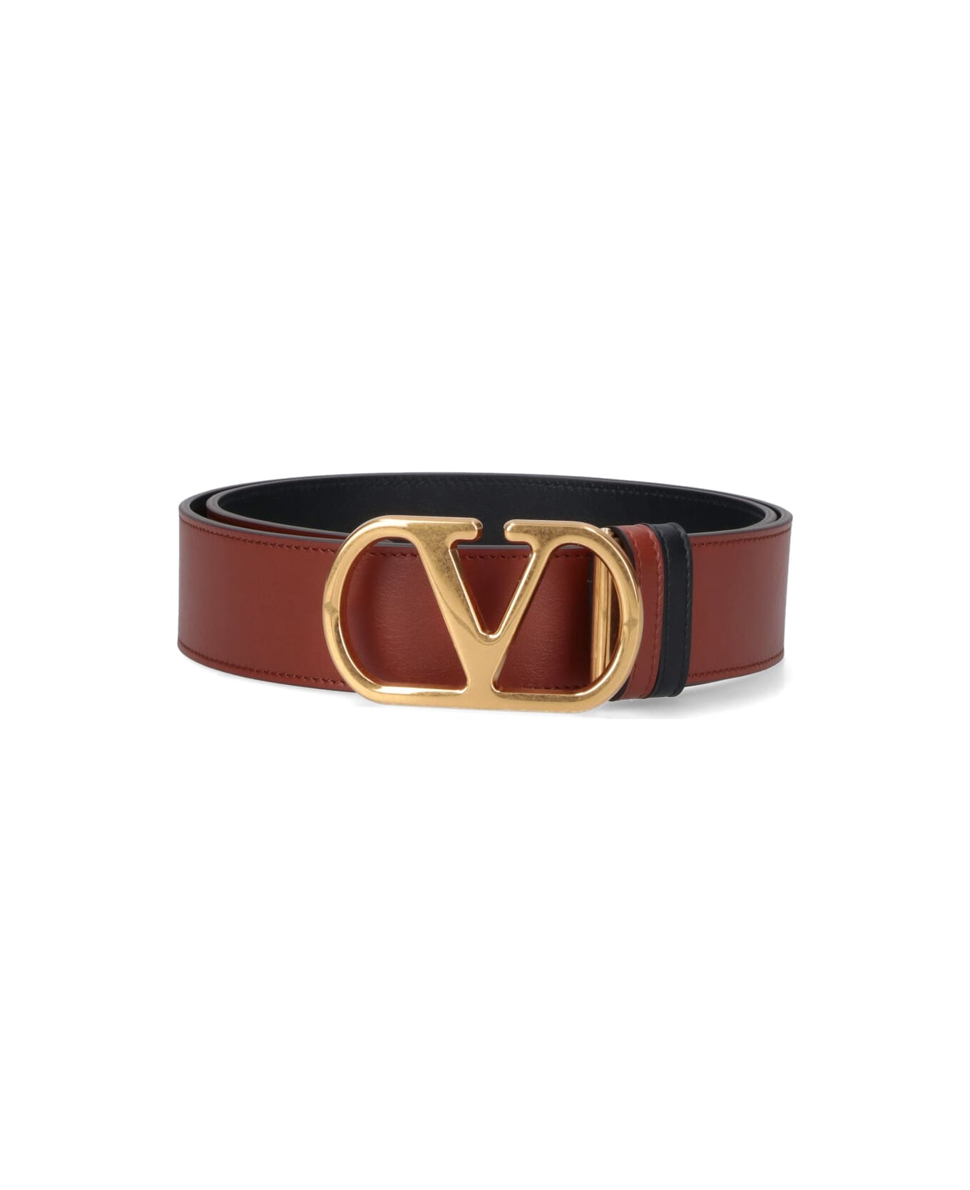 Valentino Garavani "vlogo Signature" Reversible Belt - Brown