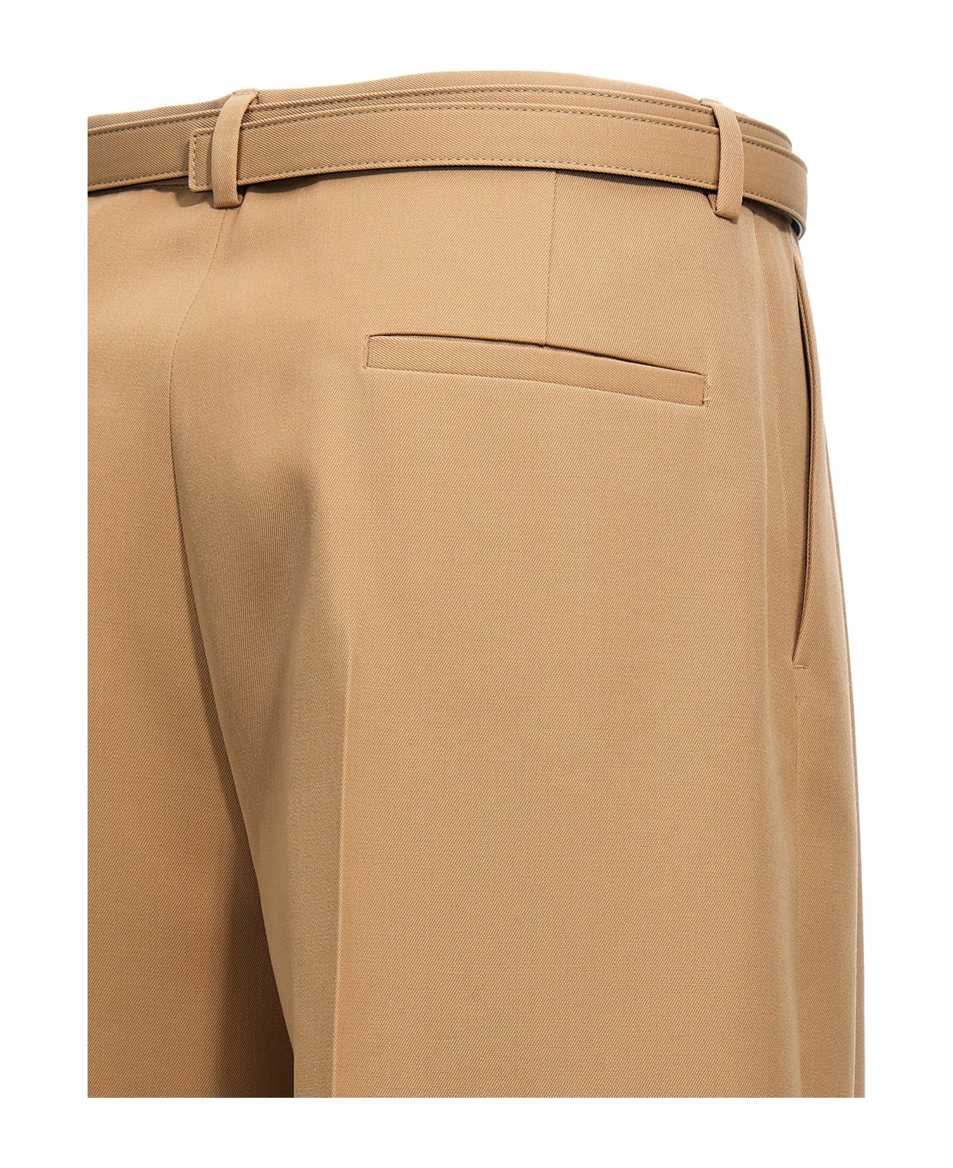 Jil Sander Gabardine Belt Pants - Clay