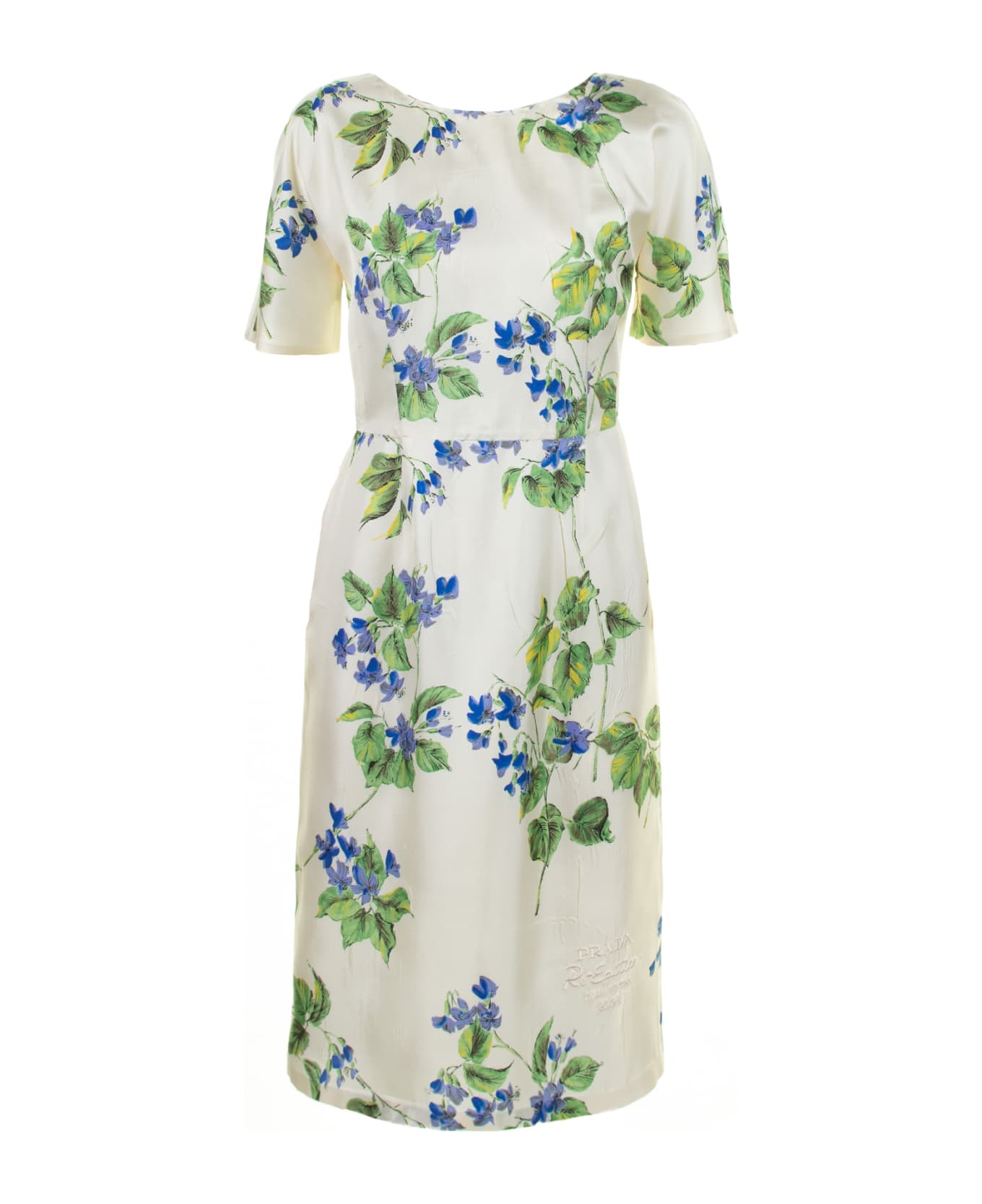 Prada shirt-style Long Dress In Floral Twill - TALCO