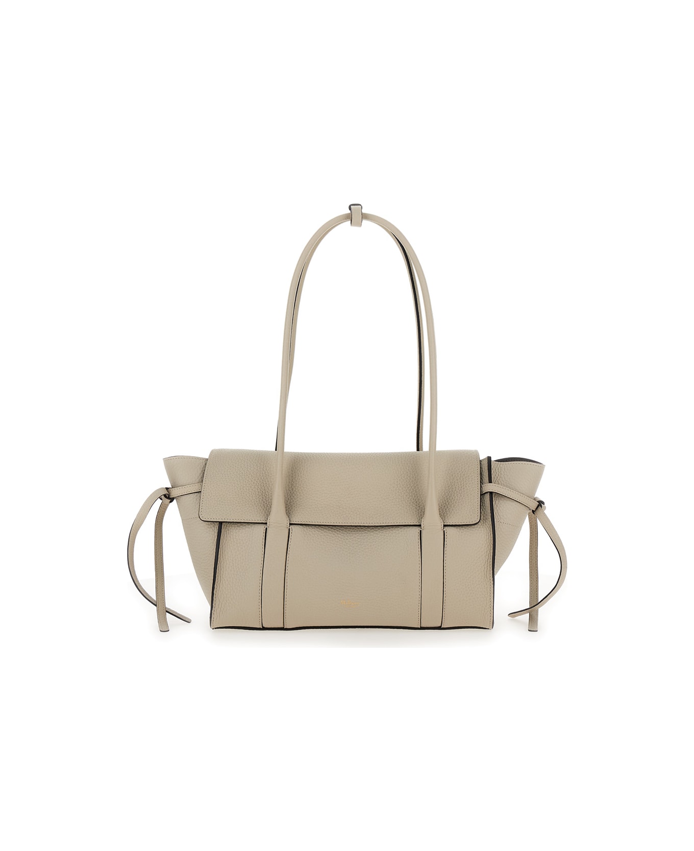 Mulberry 'small Bayswater' White Shoulder Bag With Laminated Logo In Leather Woman - White