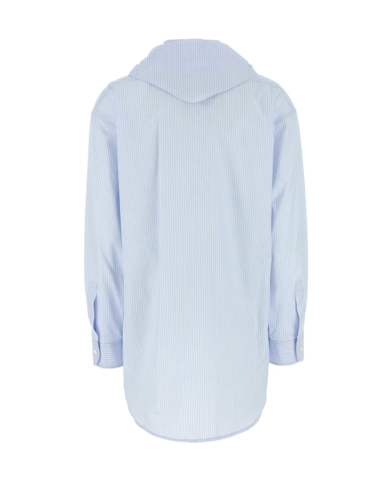 Miu Miu Embroidered Poplin Shirt - CIELO