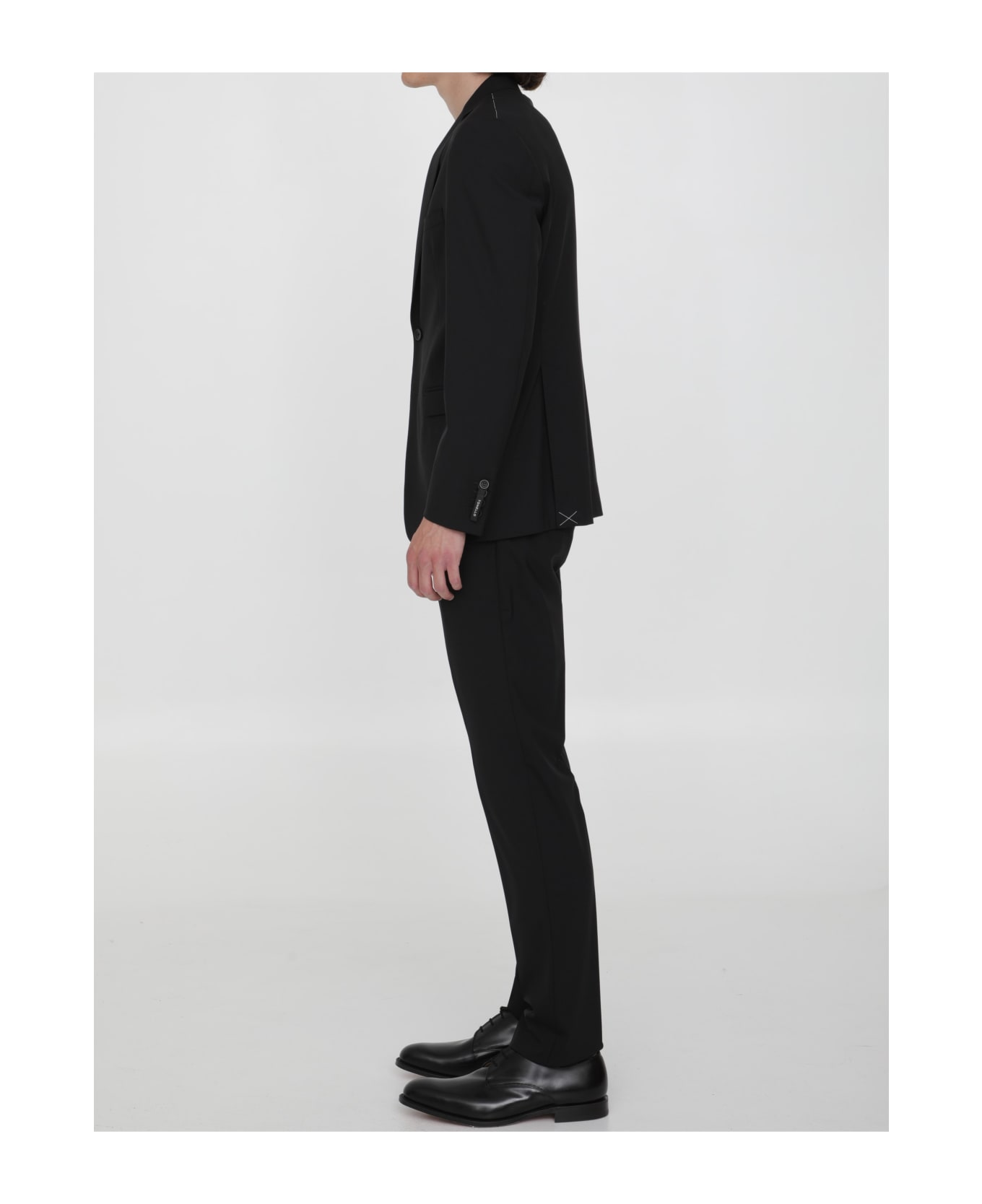 Tonello Black Stretch Wool Suit - BLACK