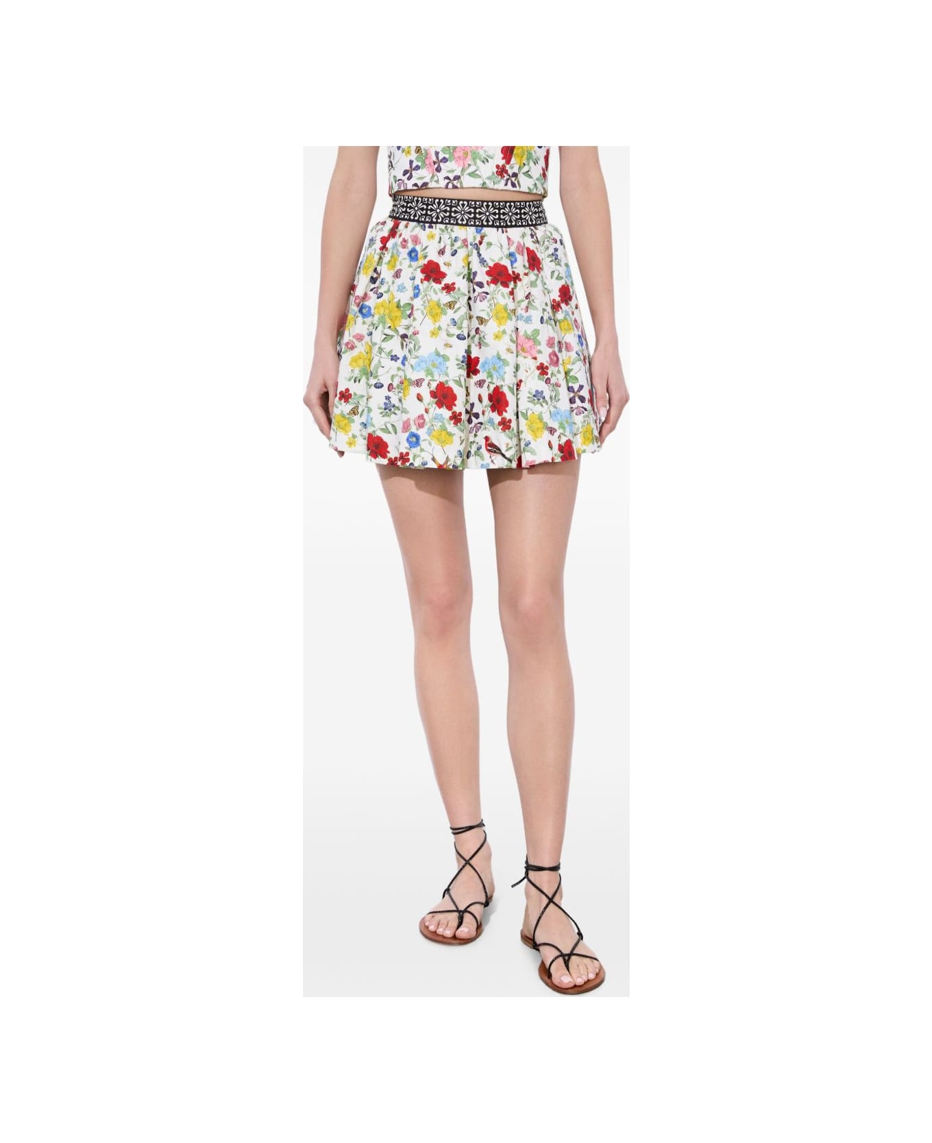 Alice + Olivia Haven Lin And Cotton Mini Skirt - MultiColour