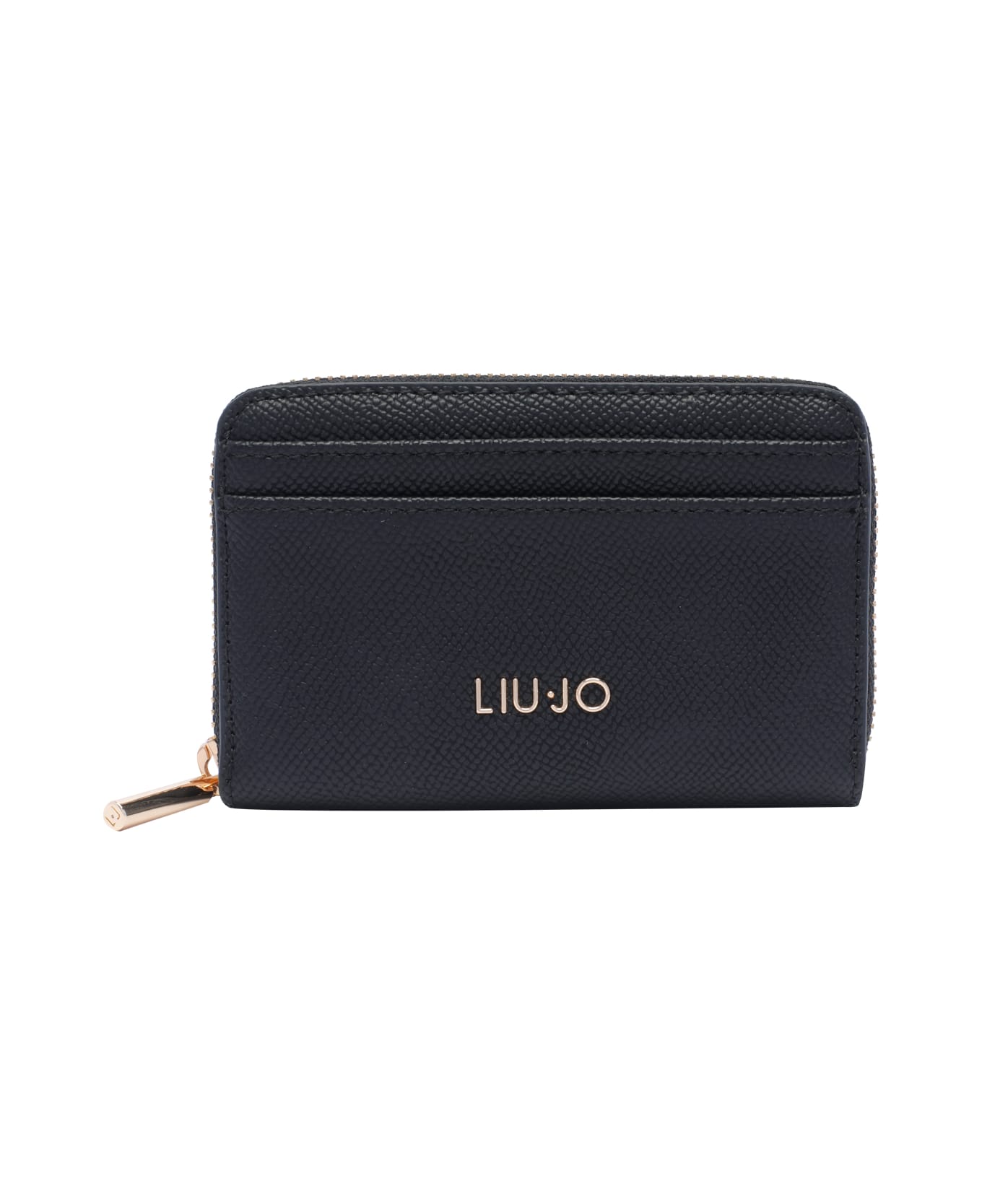 Liu-Jo Zip Logo Wallet - Black