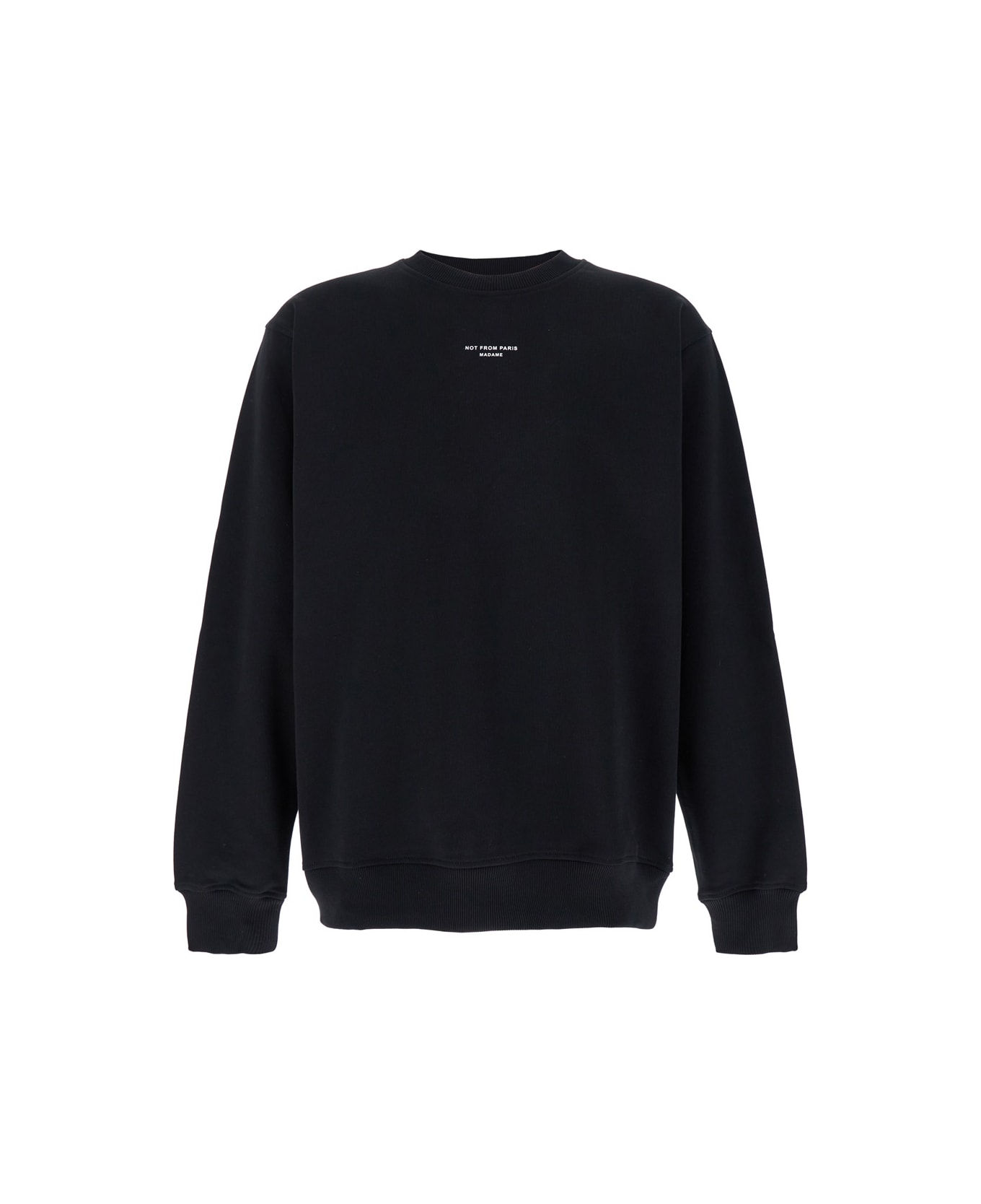 Drôle de Monsieur 'le Slogan Classique' Black Crewneck Sweatshirt With Contrasting Print In Cotton Man - Black