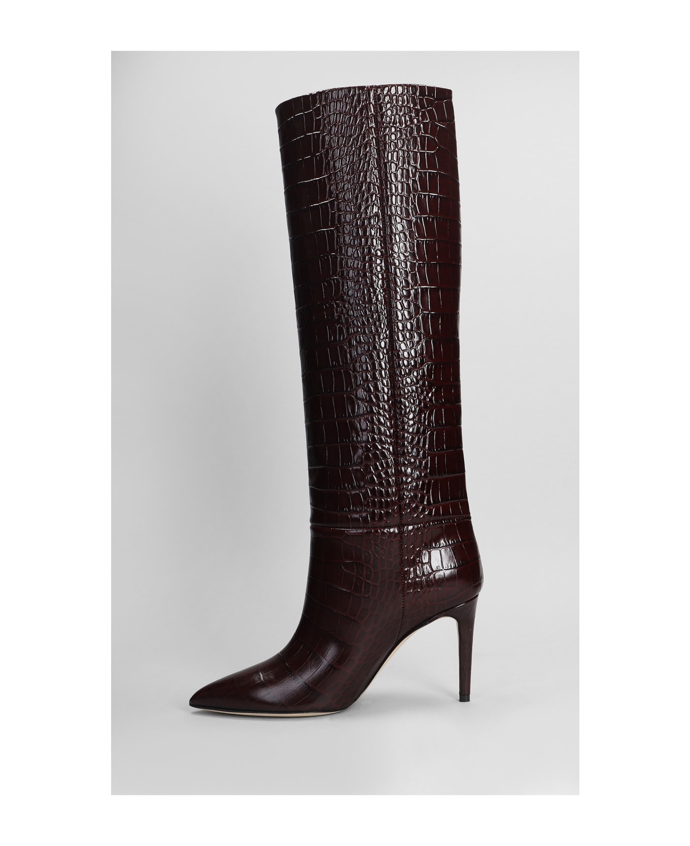 Paris Texas High Heels Boots In Bordeaux Leather - bordeaux