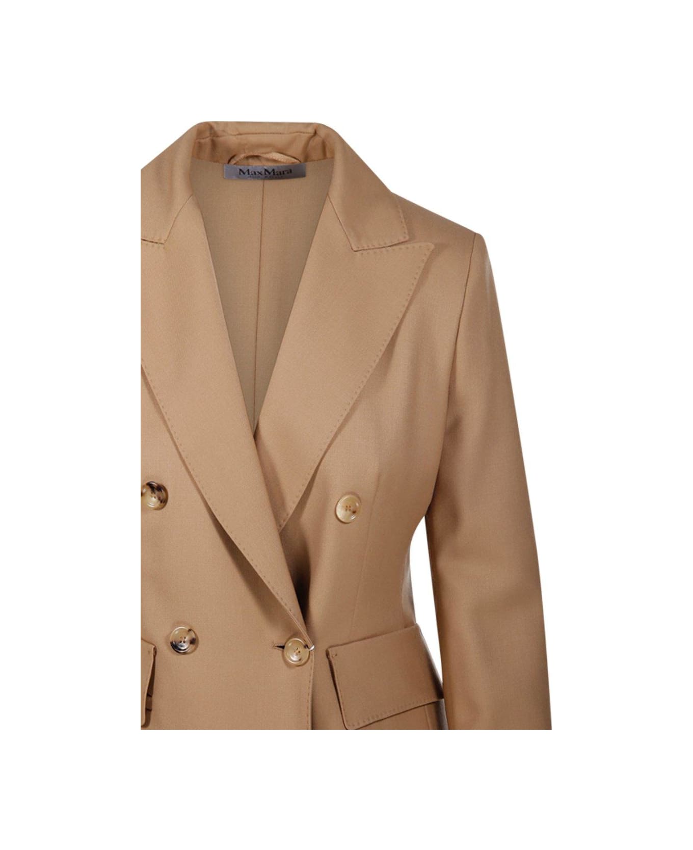 Max Mara Double-breasted Long-sleeved Jacket - Honey