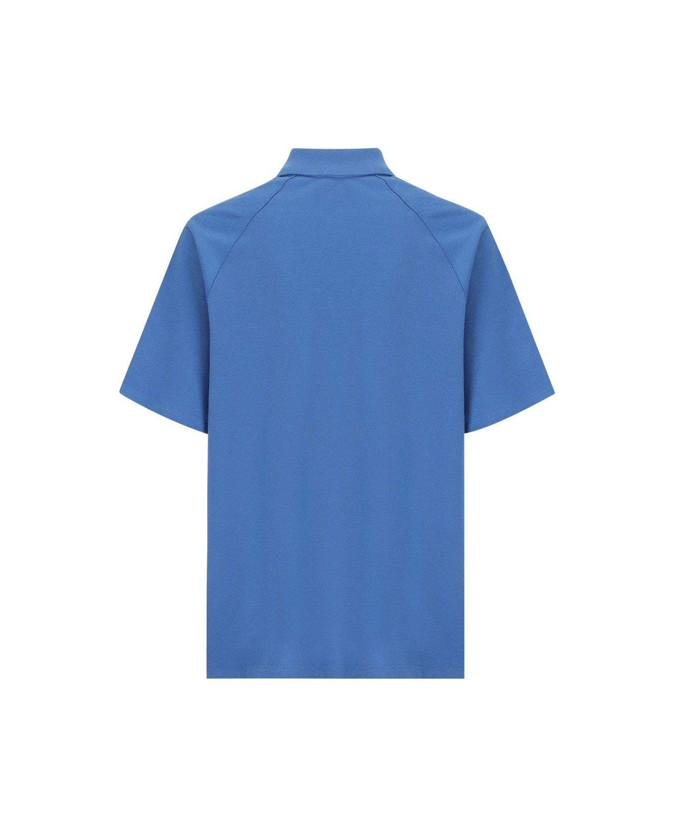 Gucci Logo Patch Short-sleeved Polo Shirt - LIGHT BLUE