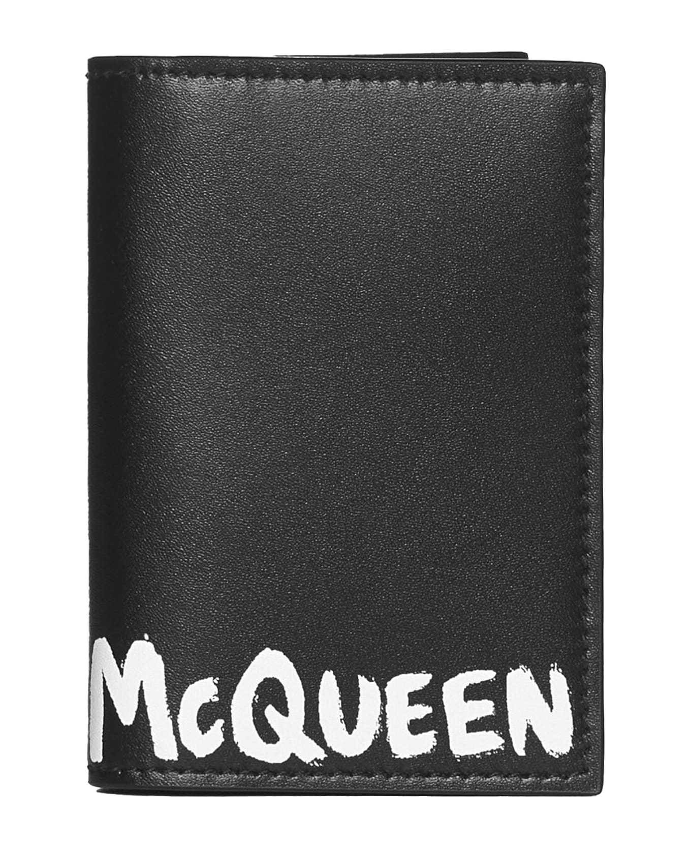 Alexander McQueen Graffiti Logo Wallet - Black whtite