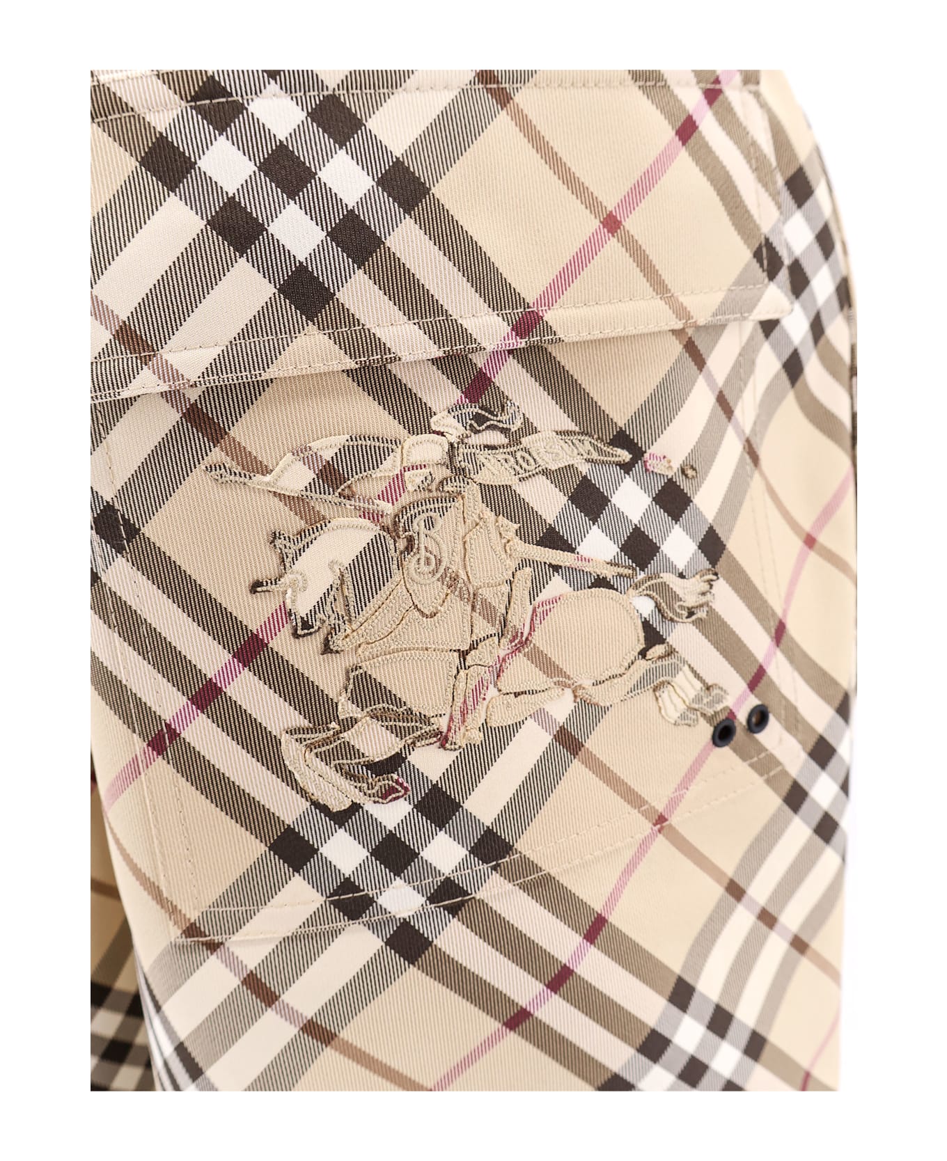 Burberry Check Beige Bermuda Shorts - Beige
