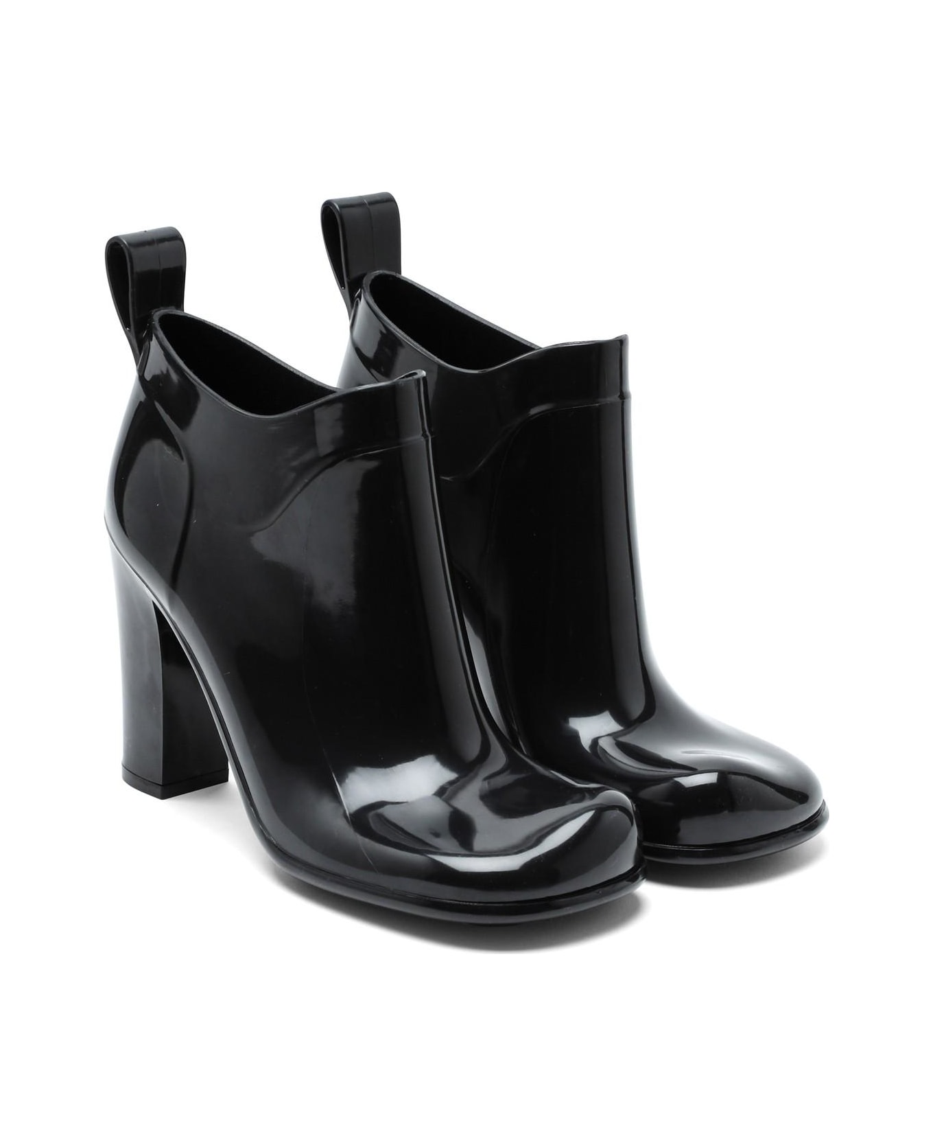 Bottega Veneta Black Rubber Shine High Boots - BLACK