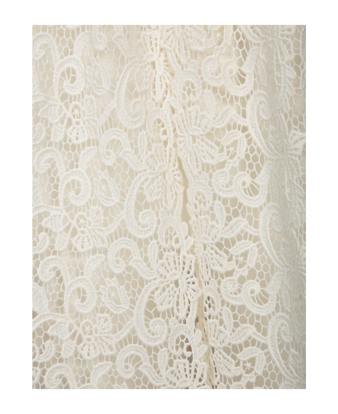 Ermanno Scervino White Macramã© Duster Coat - White