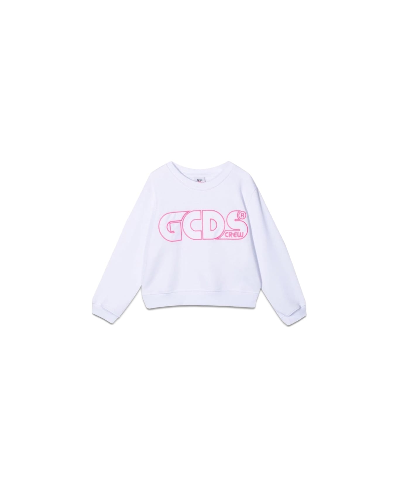 GCDS Sweatshirt Cropped Girl - WHITE