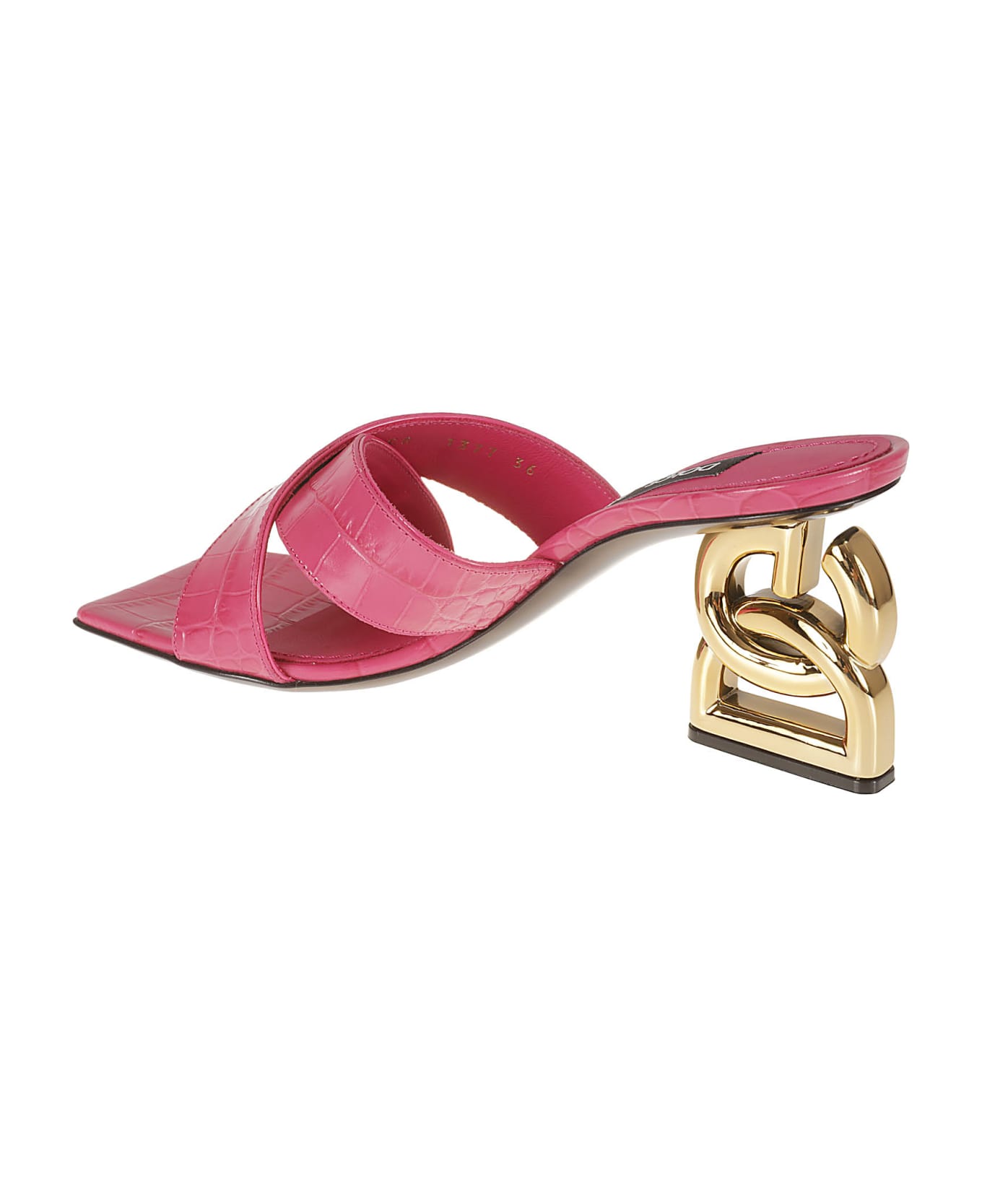 Dolce & Gabbana Logo Heel Sliders - CICLAMINO/GERANIO