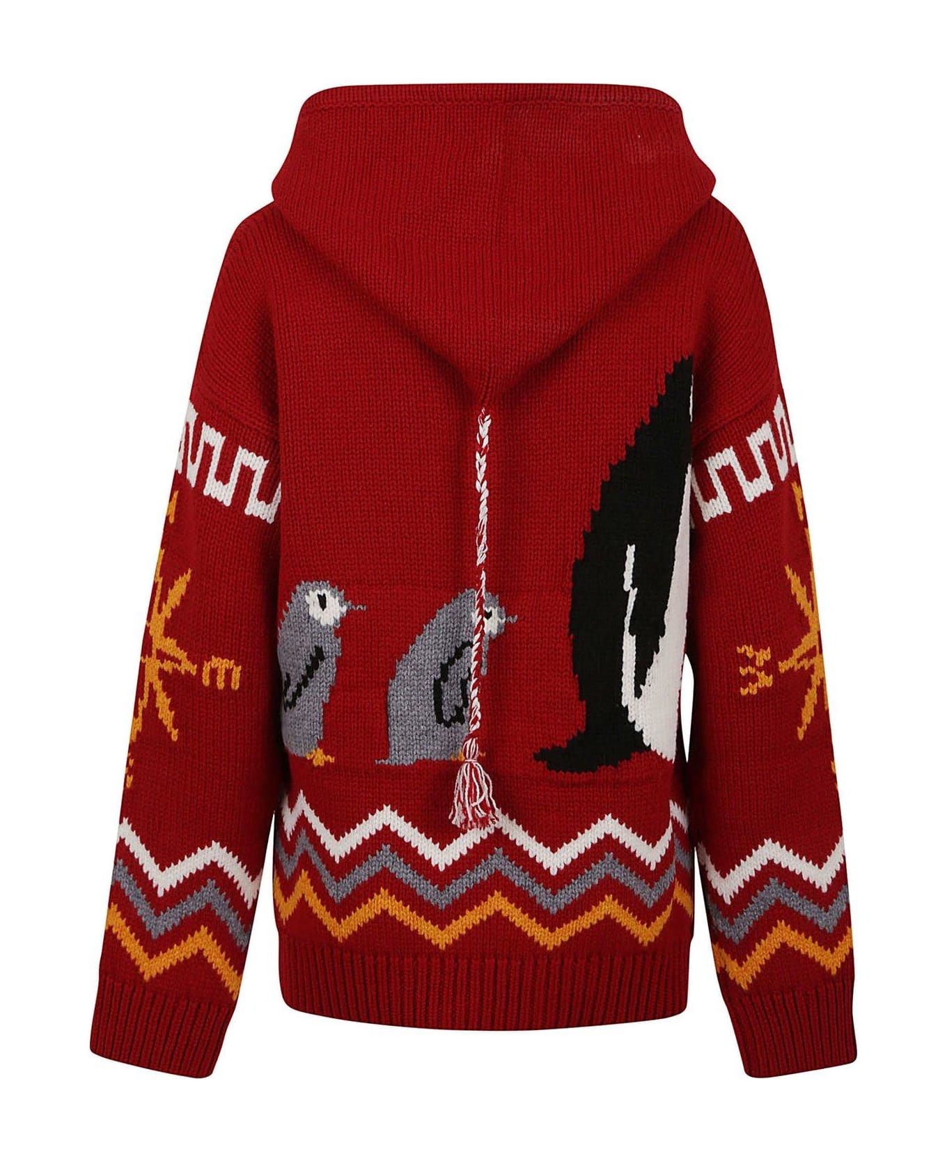 Alanui For The Love Of Pengui Drawstring Hoodie - FIRE