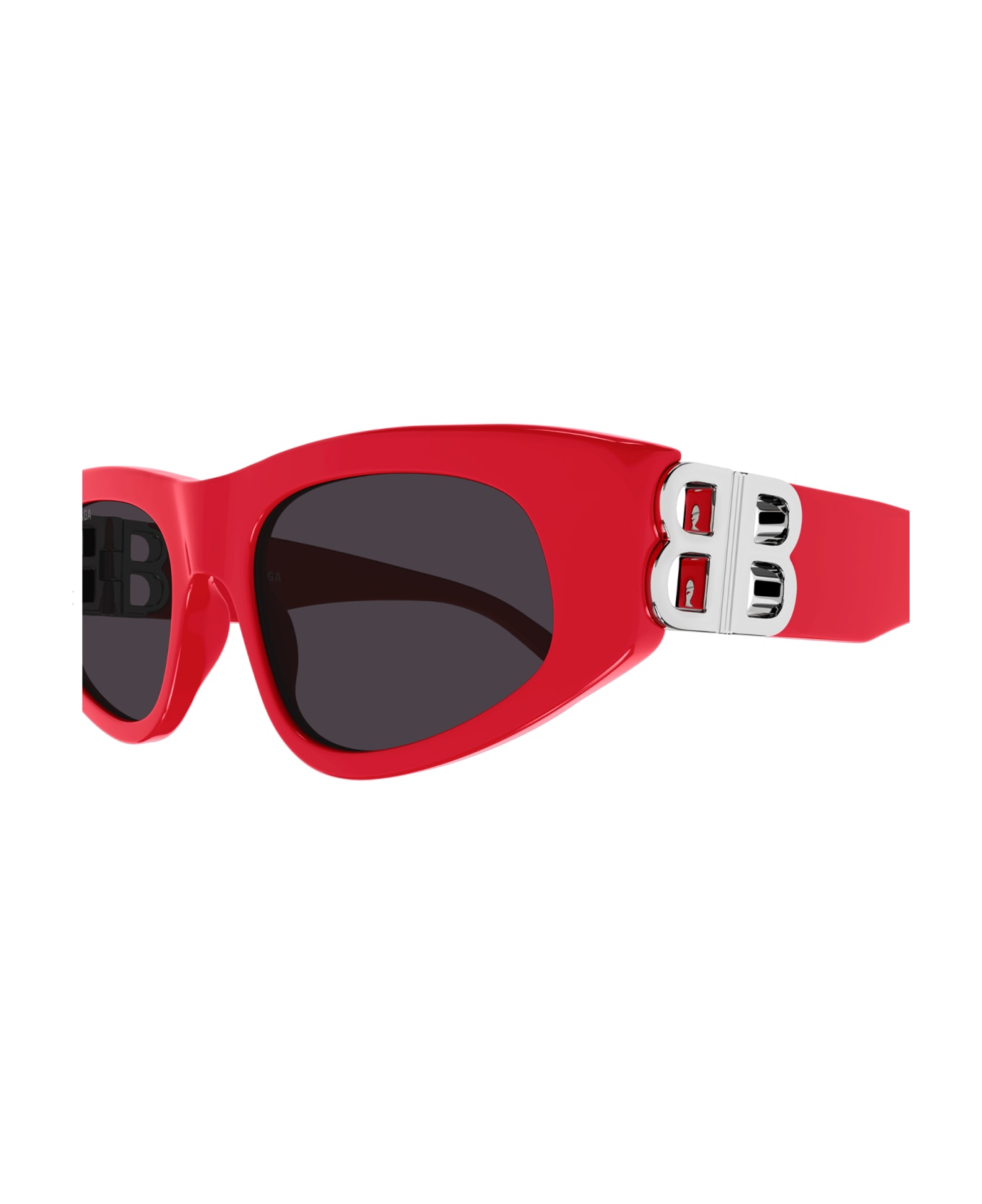 Balenciaga Eyewear BB0095S Sunglasses - Red Silver Grey