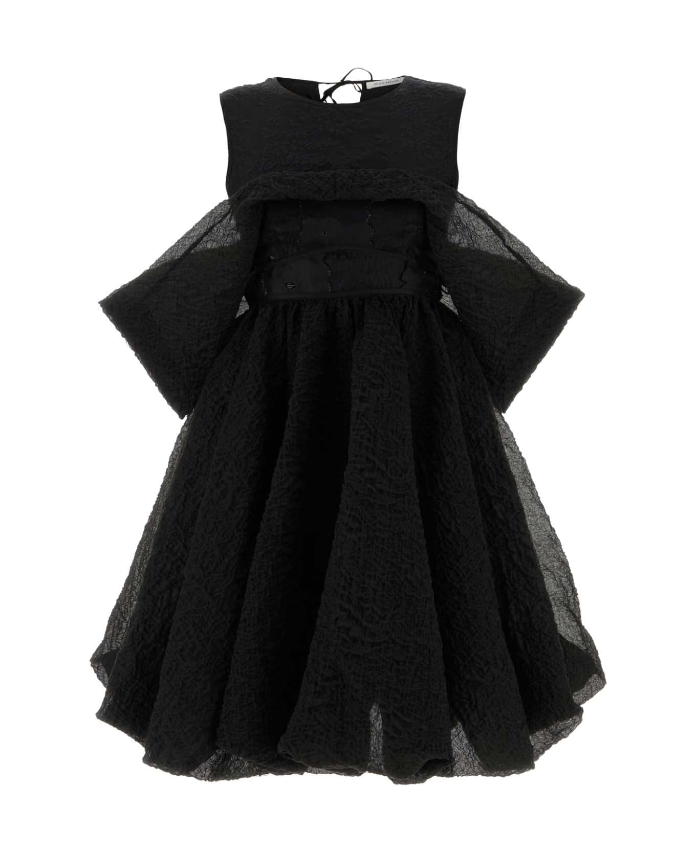 Cecilie Bahnsen Black Cotton Blend Mini Dress - BLACK ワンピース＆ドレス