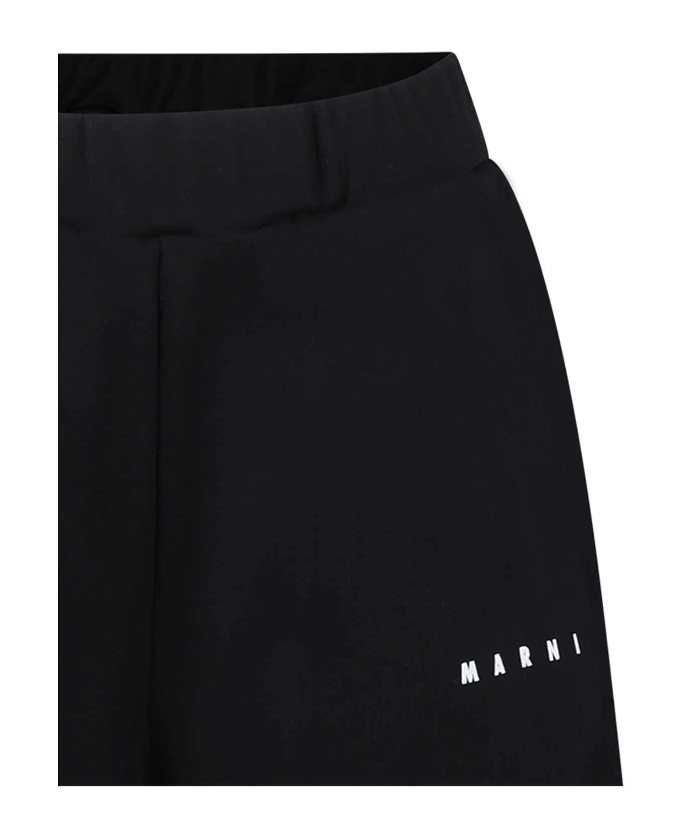 Marni Black Shorts For Kids With Logo - Black