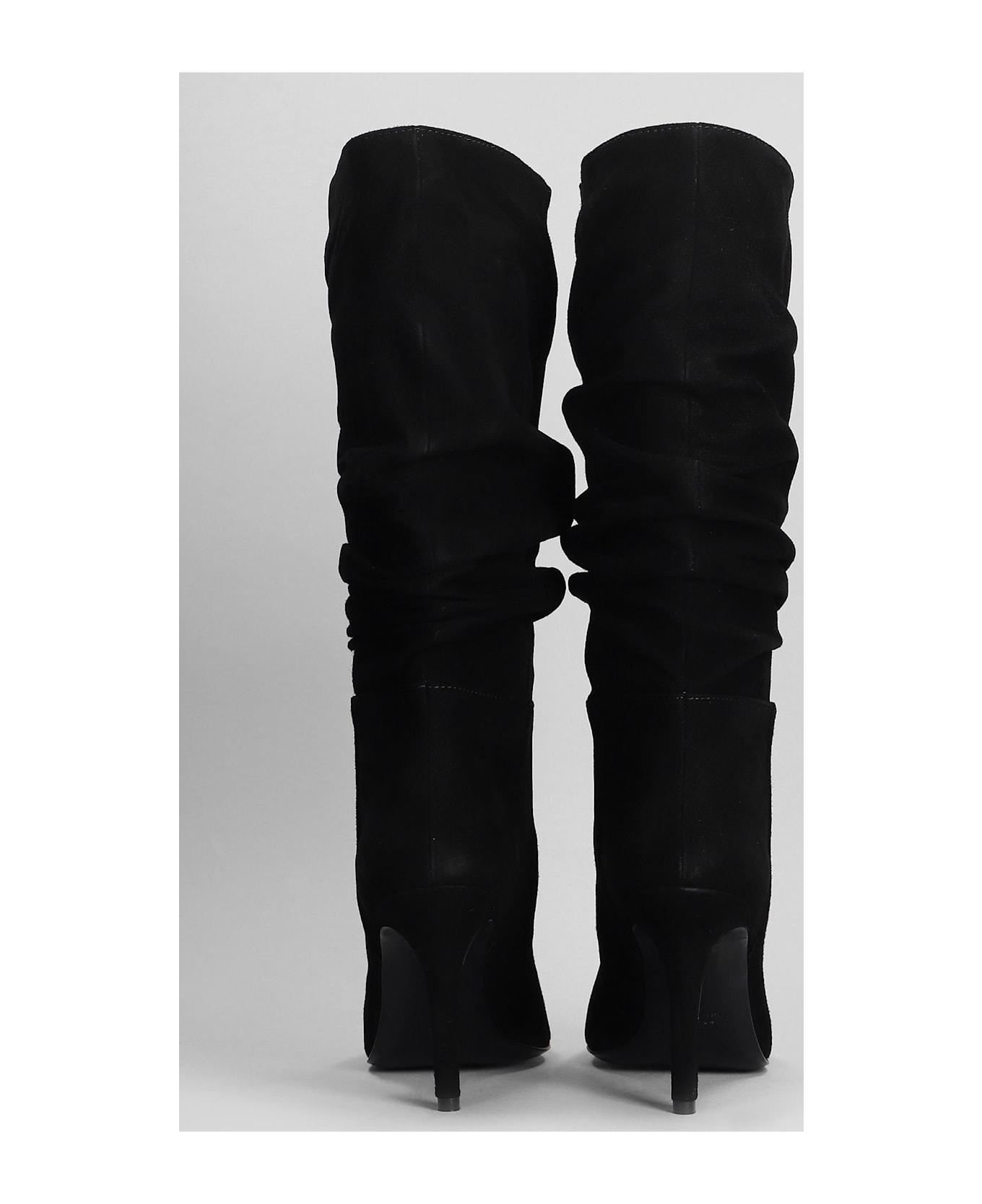 Via Roma 15 High Heels Boots In Black Suede - black