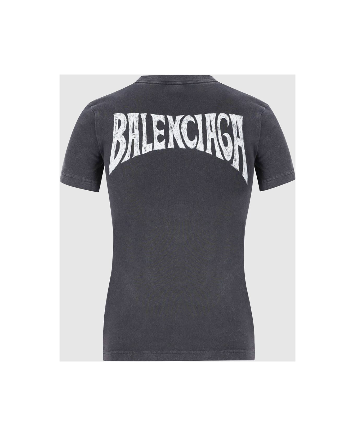 Balenciaga Graphic Printed Crewneck T-shirt - Black