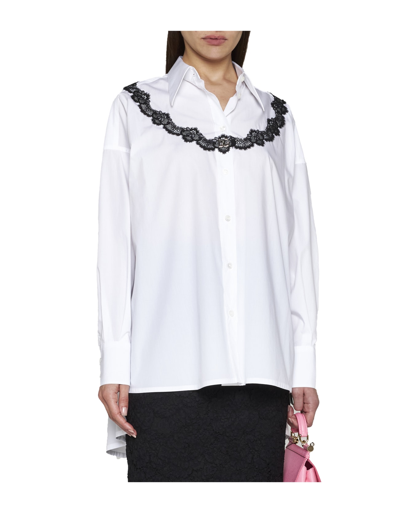 Dolce & Gabbana Cotton Shirt - Bianco ottico ブラウス