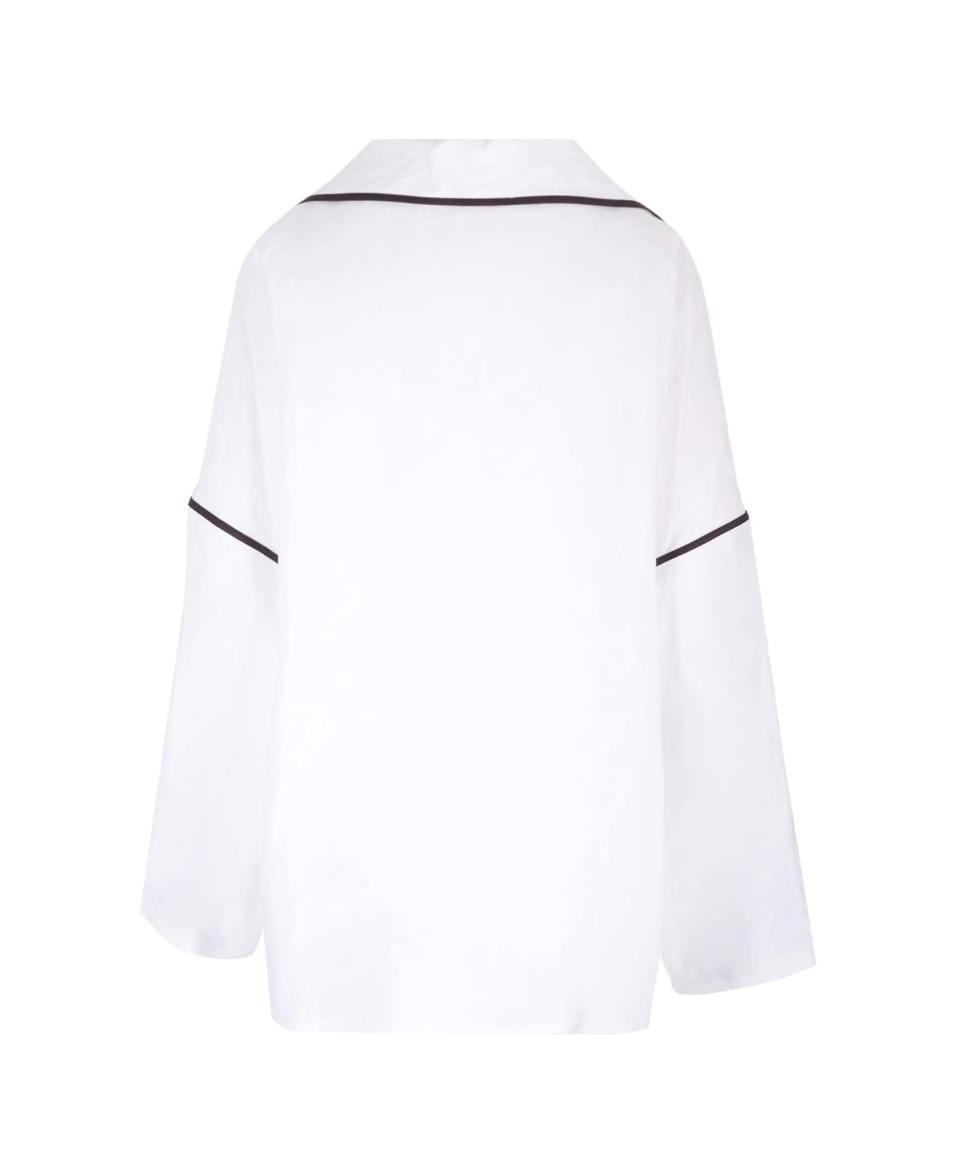 Tory Burch Loose-fitting White Linen Shirt - White
