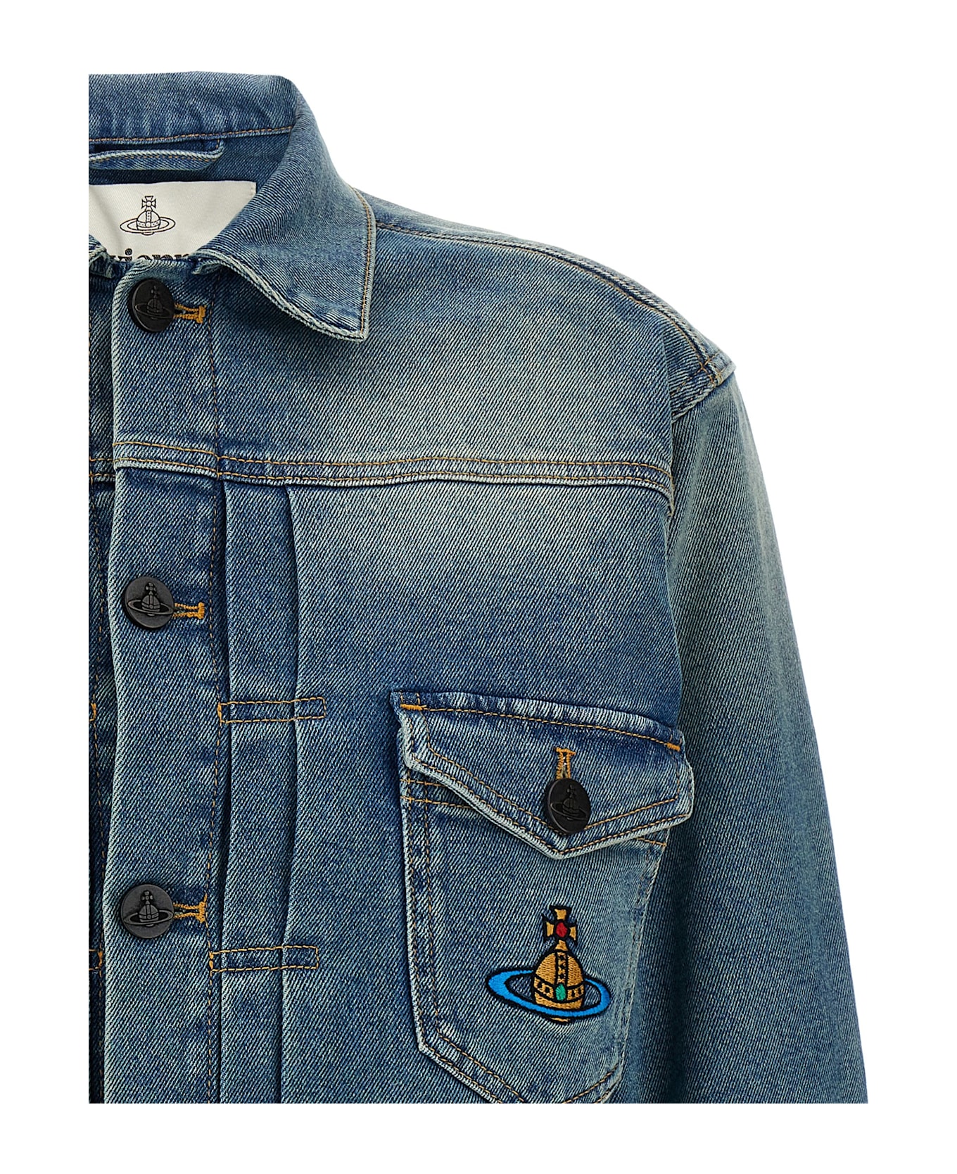 Vivienne Westwood 'marlene' Cropped Jacket - Light Blue