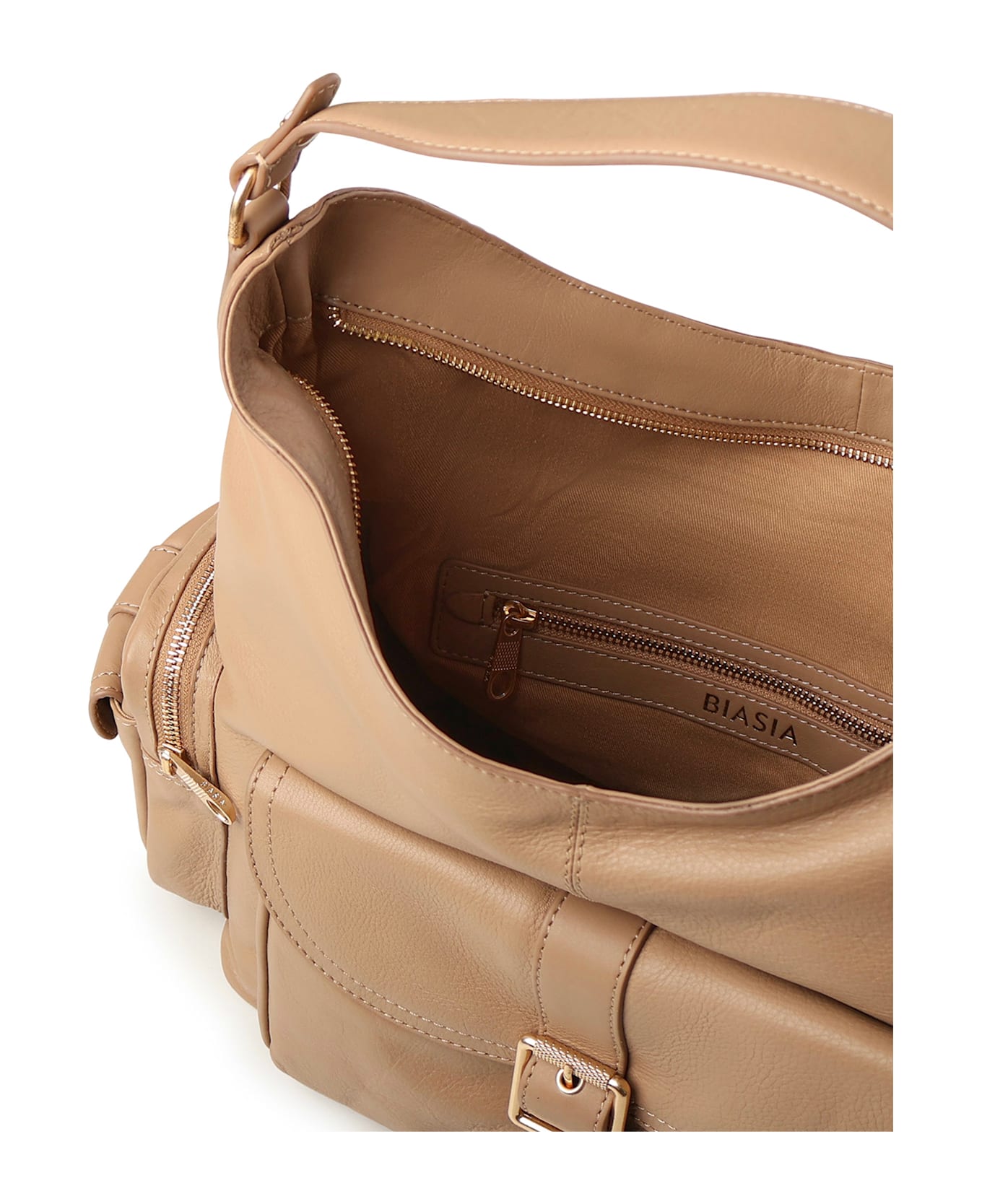 Biasia Factor Leather Shoulder Bag - Brown