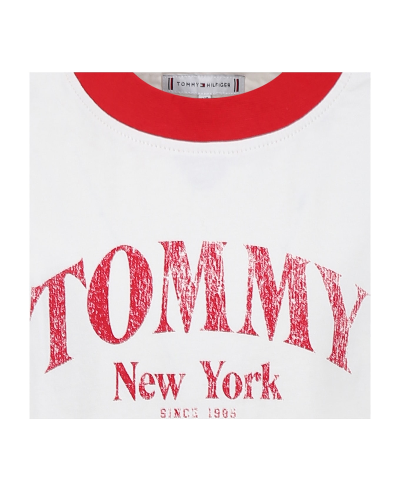 Tommy Hilfiger Ivory T-shirt For Girl With Logo - Ivory