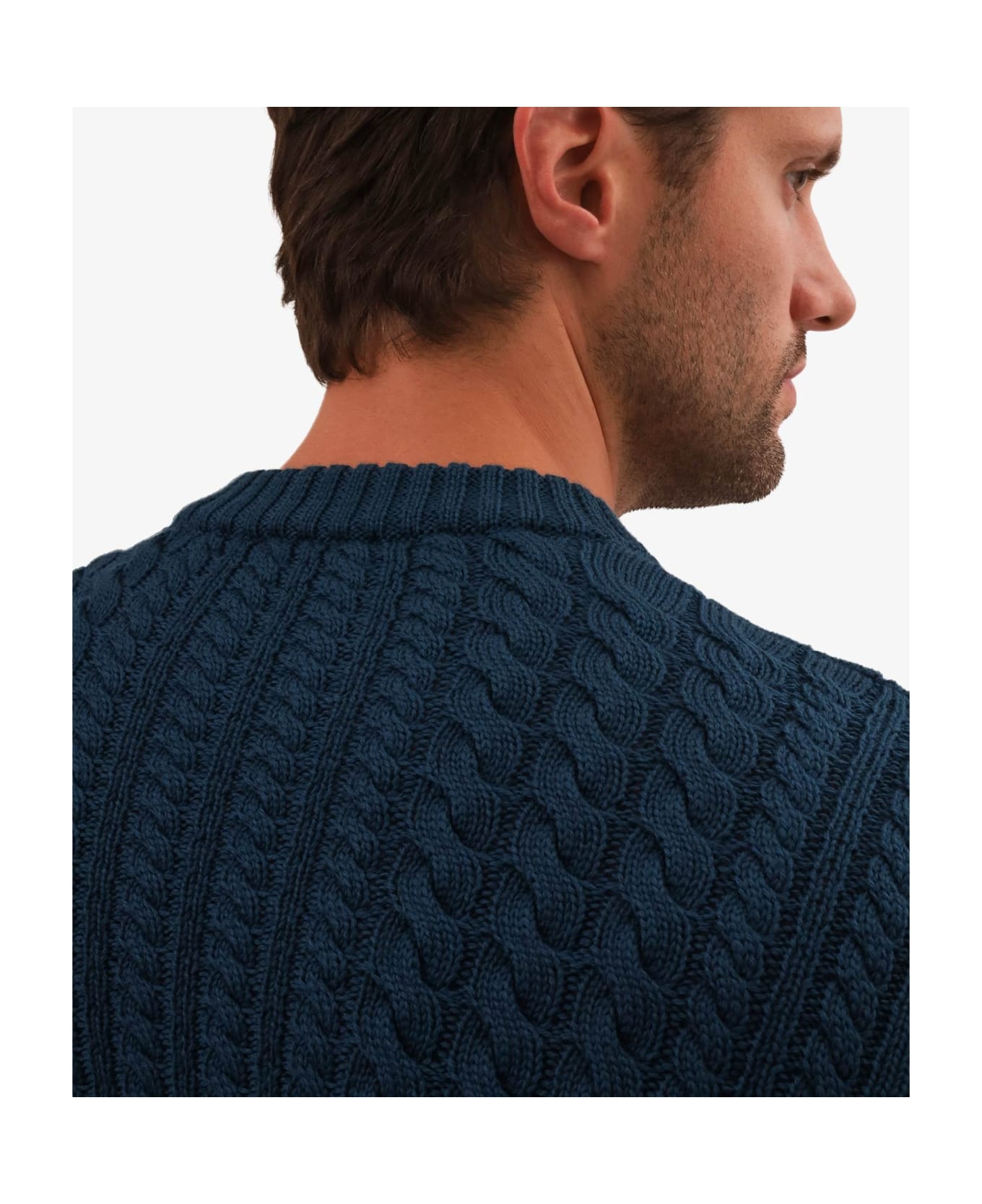 Larusmiani Cable Knit Sweater 'col Du Pillon' Sweater - Teal