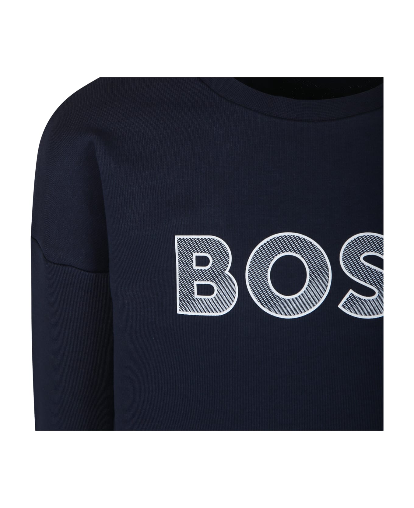 Hugo Boss Blue Sweatshirt For Boy With Logo - Blue
