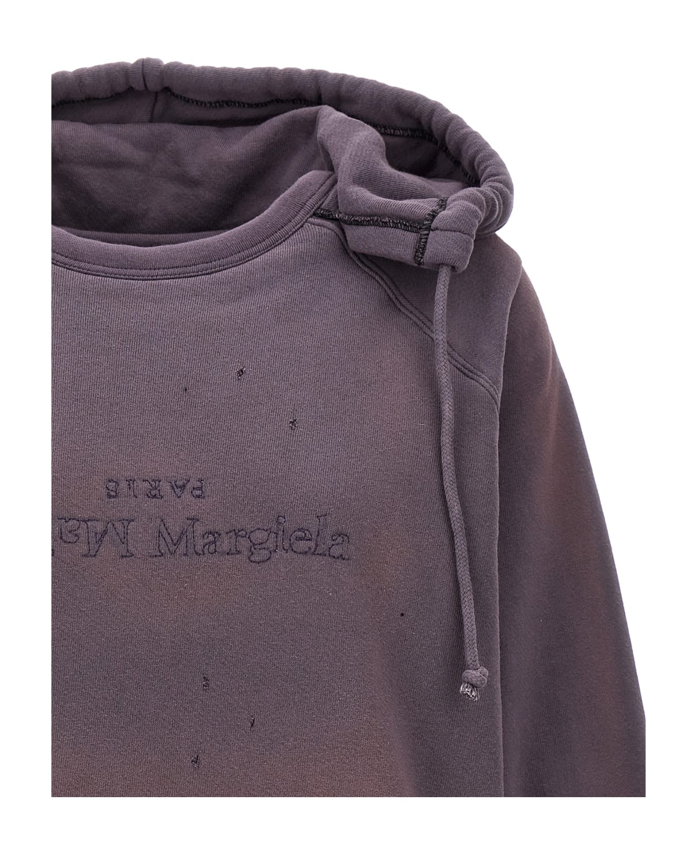 Maison Margiela Logo Reverse Hoodie - Purple