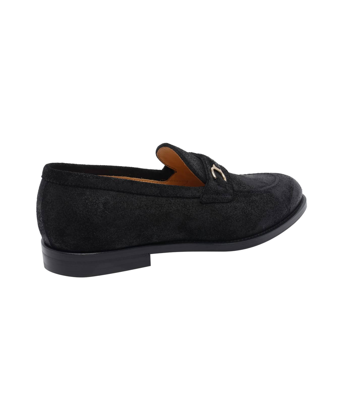 Brunello Cucinelli Penny Loafer In Oiled Suede With Clamp - Black