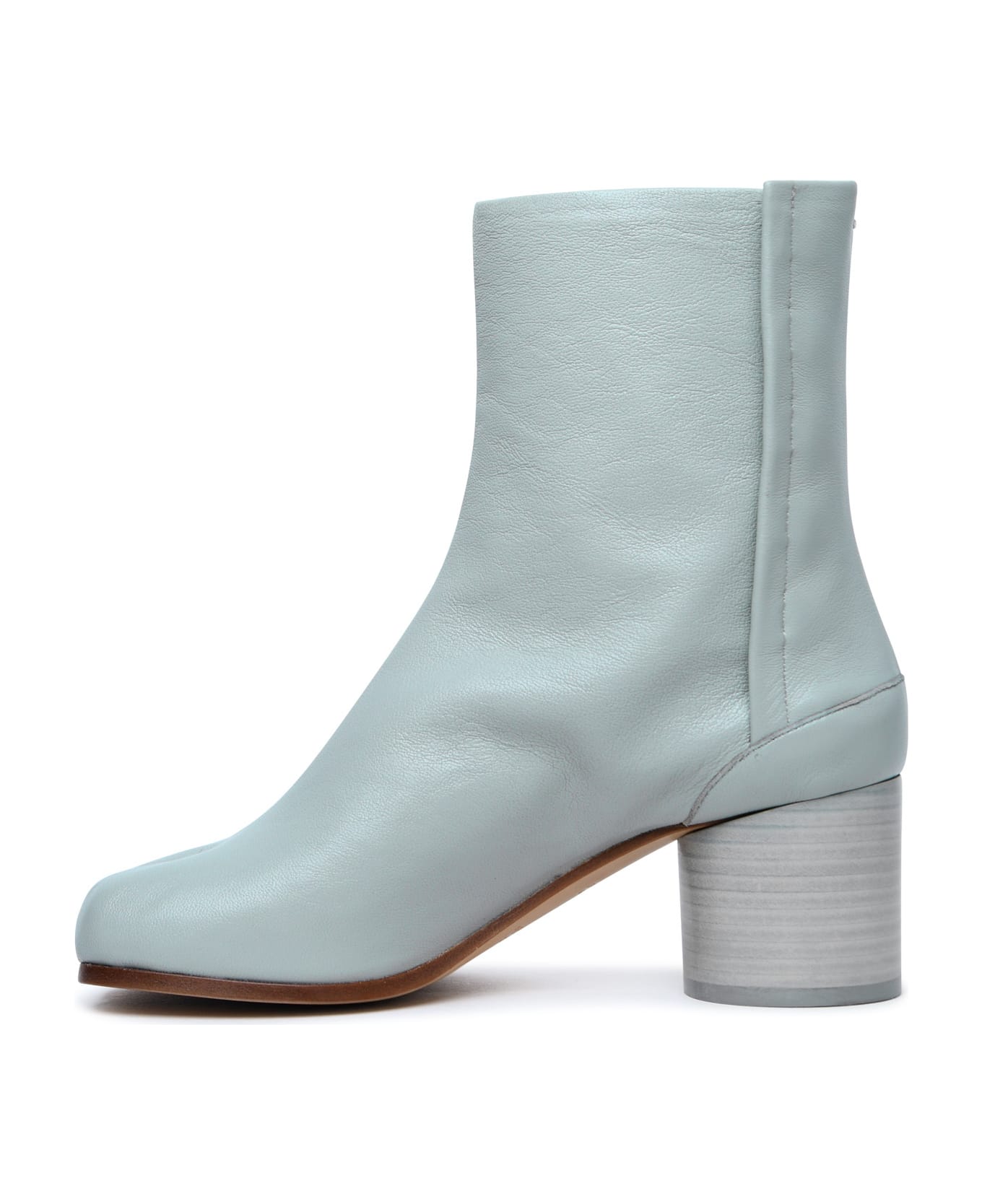 Maison Margiela 'tabi' Green Anise Leather Ankle Boots - Anisette