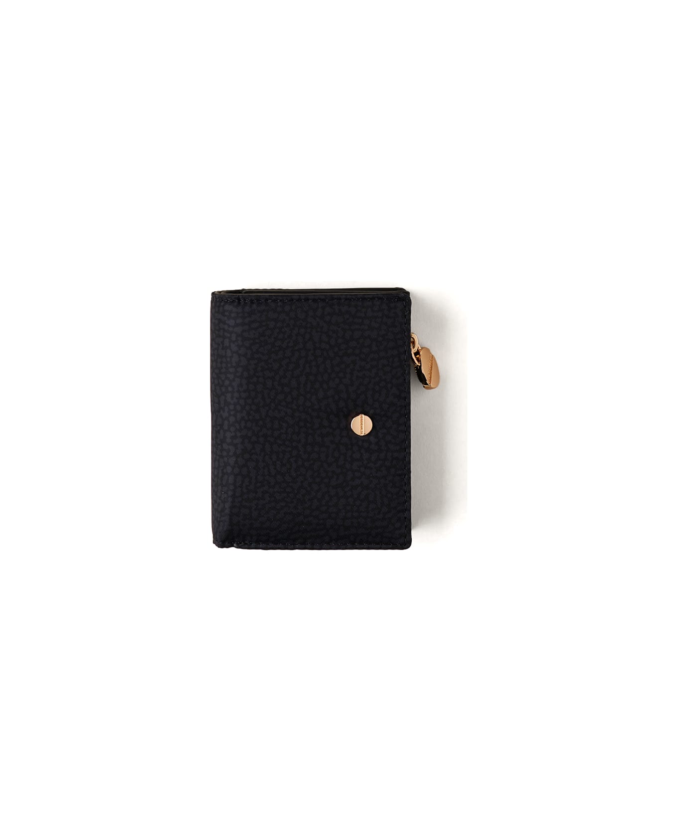 Borbonese Wallet In Recycled Fabric Op Print - DARK BLACK 財布