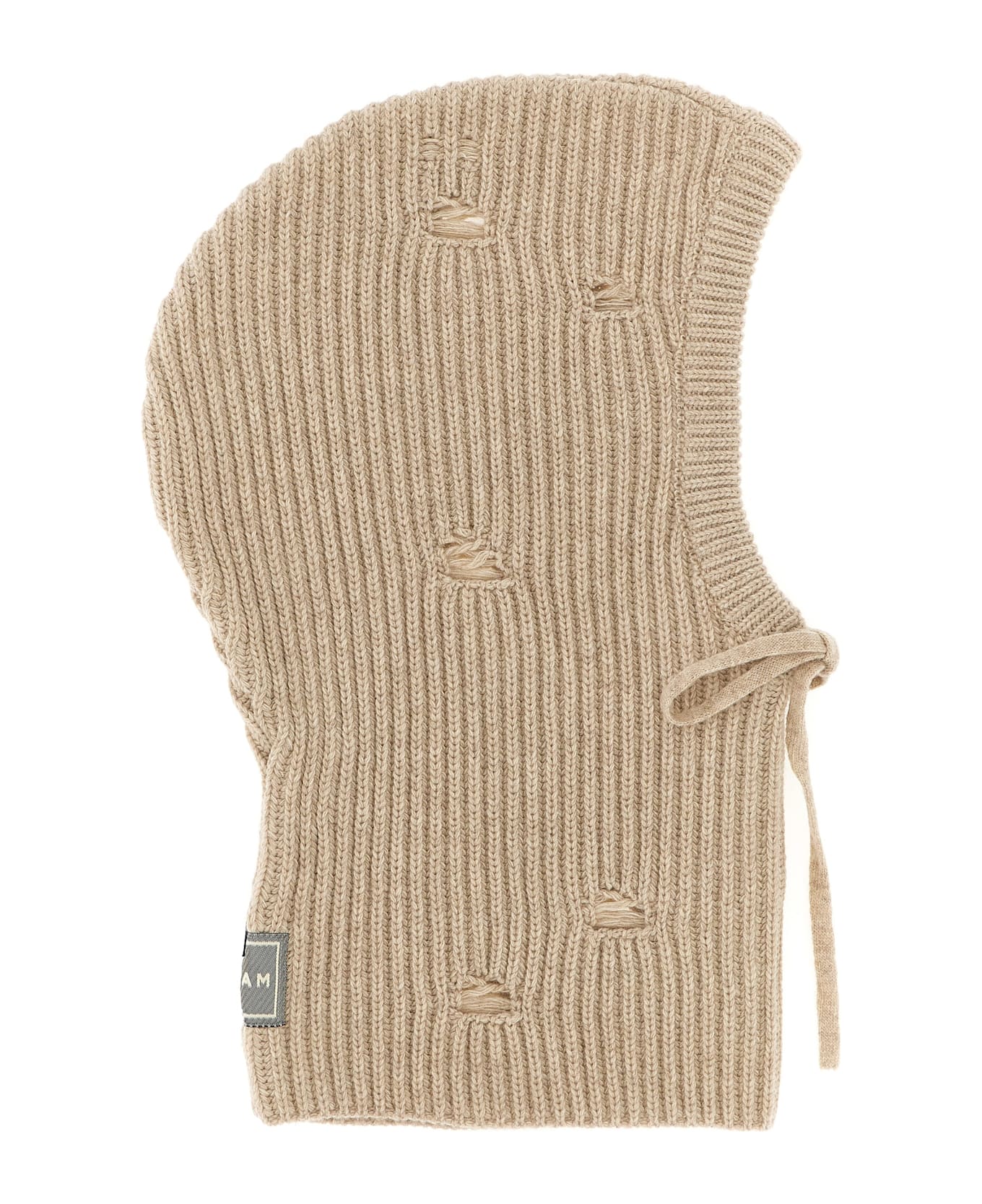 MM6 Maison Margiela Distressed Wool Balaclava - Beige