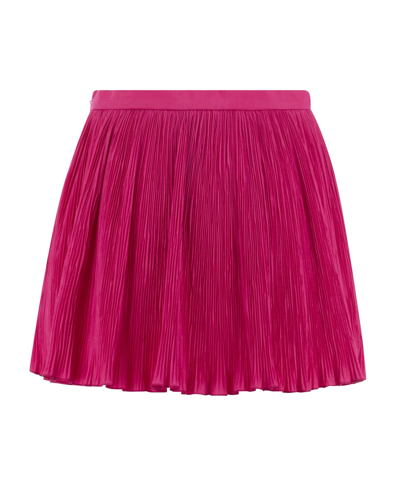 RED Valentino Pleated Cotton-blend Shorts - Fuxia